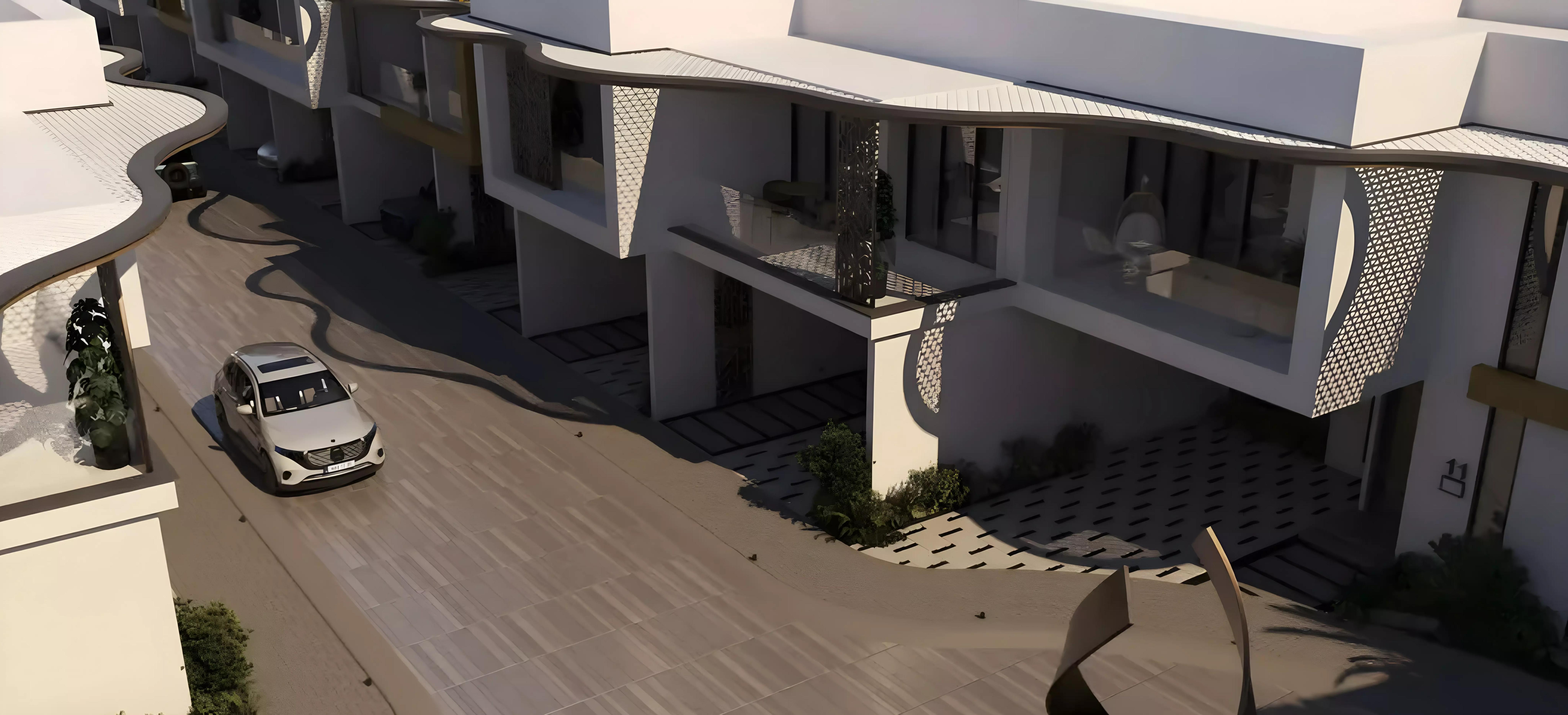 Terva Homes villa street view showing low-rise facades, Dubai Industrial City