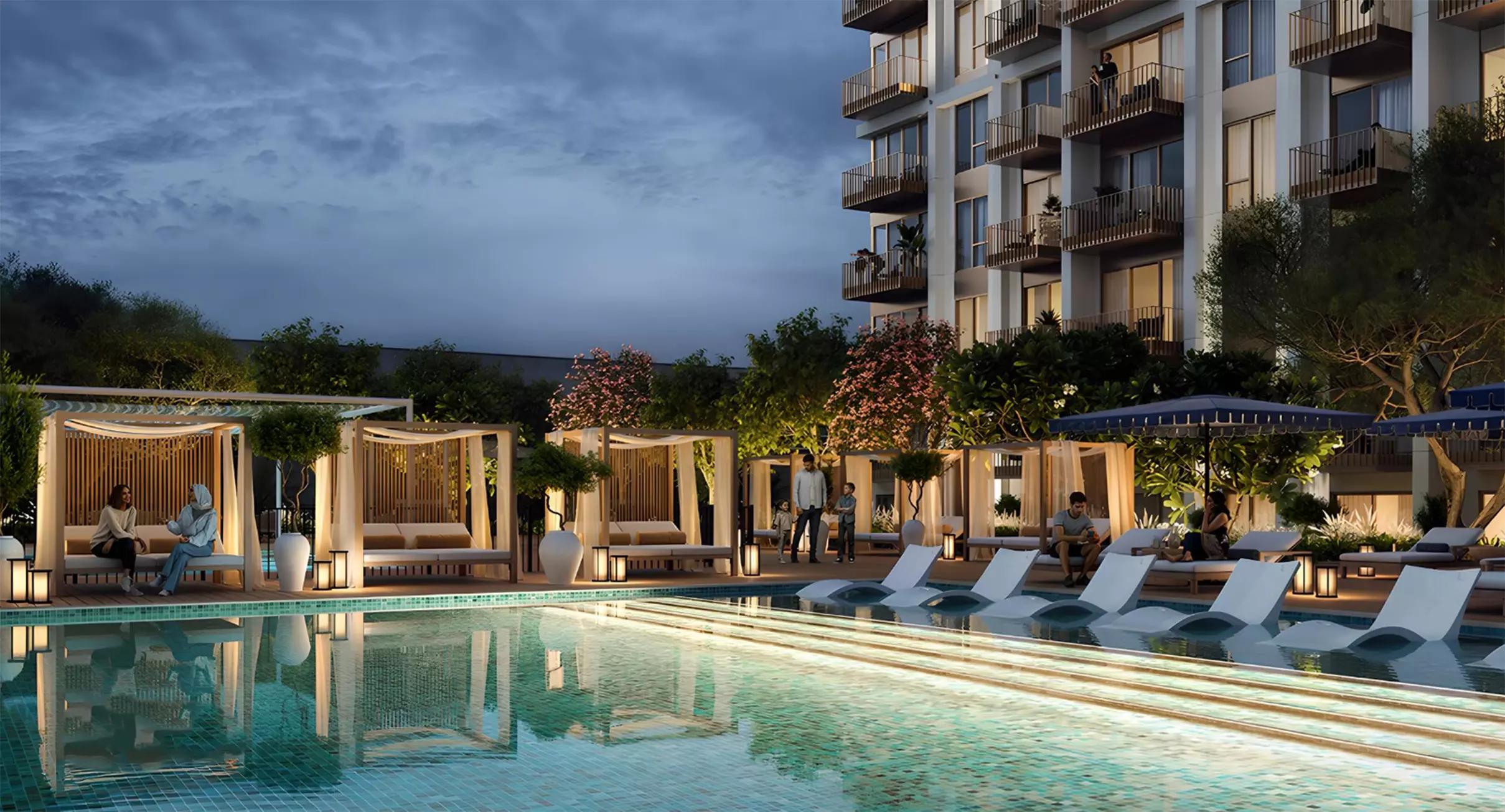 Emaar Altus landscaped gardens and outdoor seating