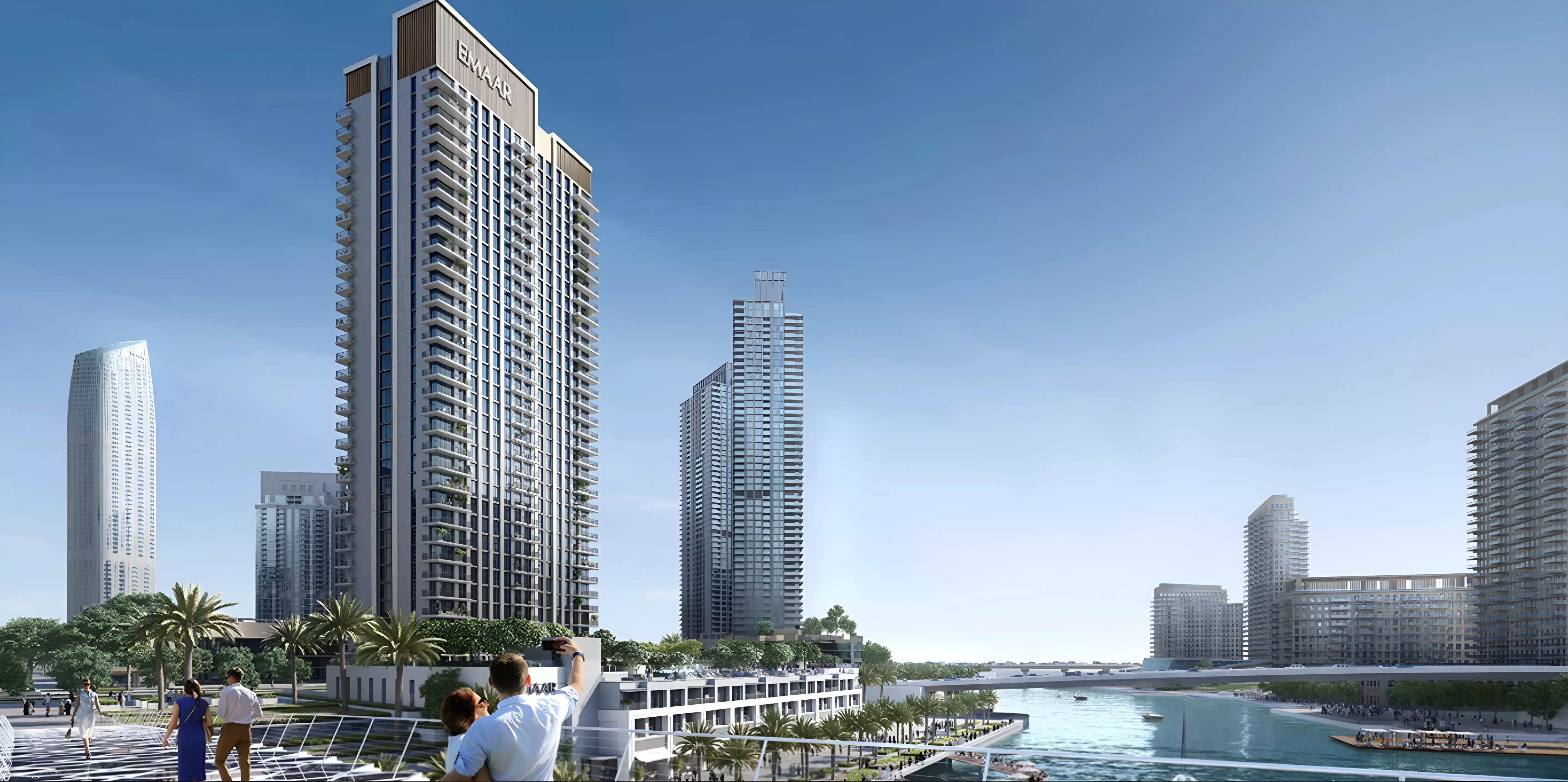 Palace Residences exterior facade, Dubai Creek Harbour