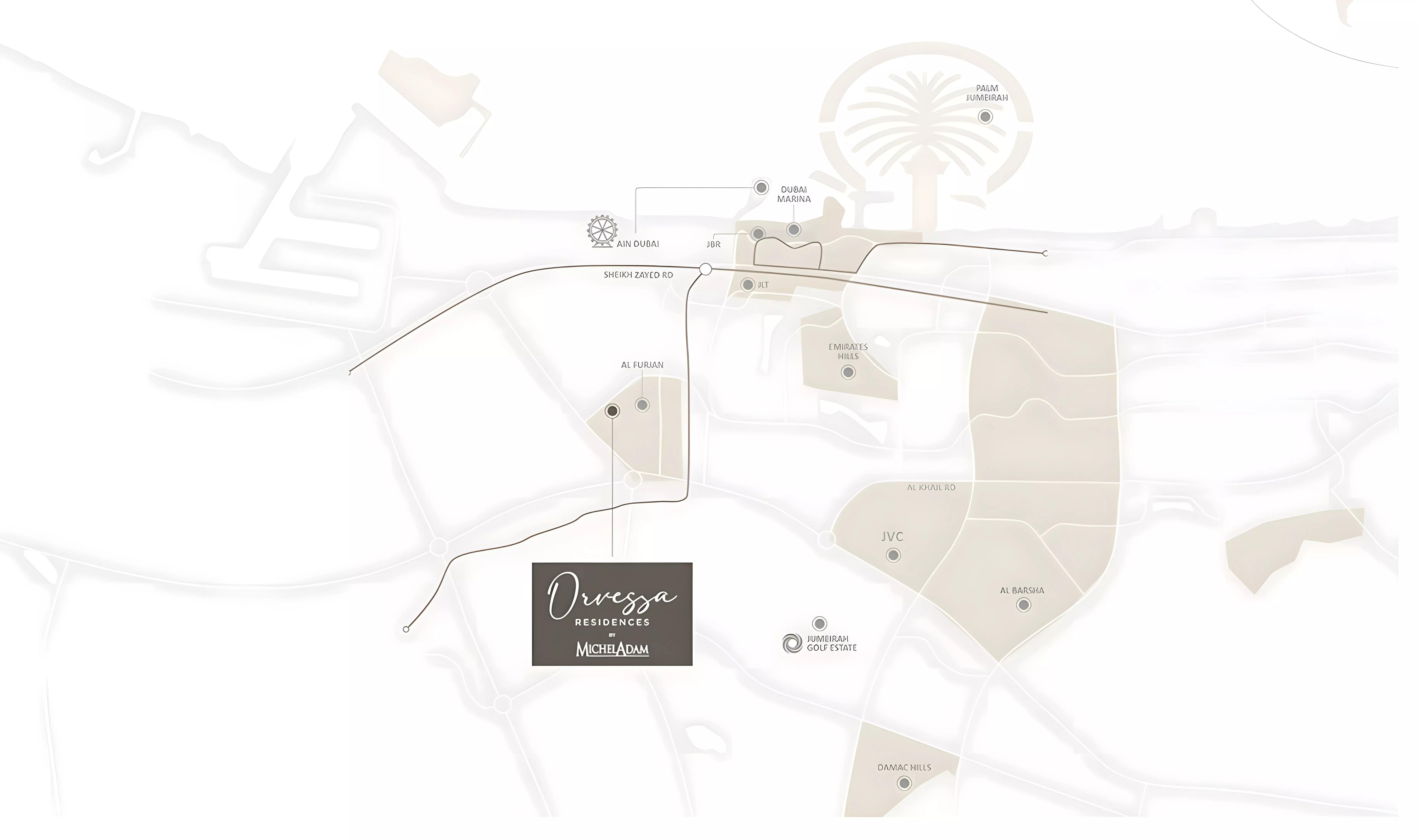 Orvessa Residences master plan layout, Al Furjan, Dubai