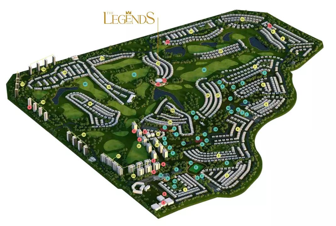 Master plan layout of The Legends community, DAMAC Hills, Dubai