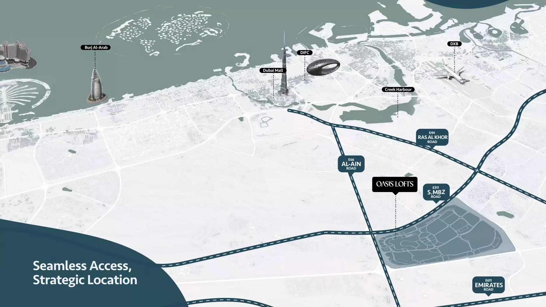 Master plan layout of Oasis Lofts development in Dubai Silicon Oasis
