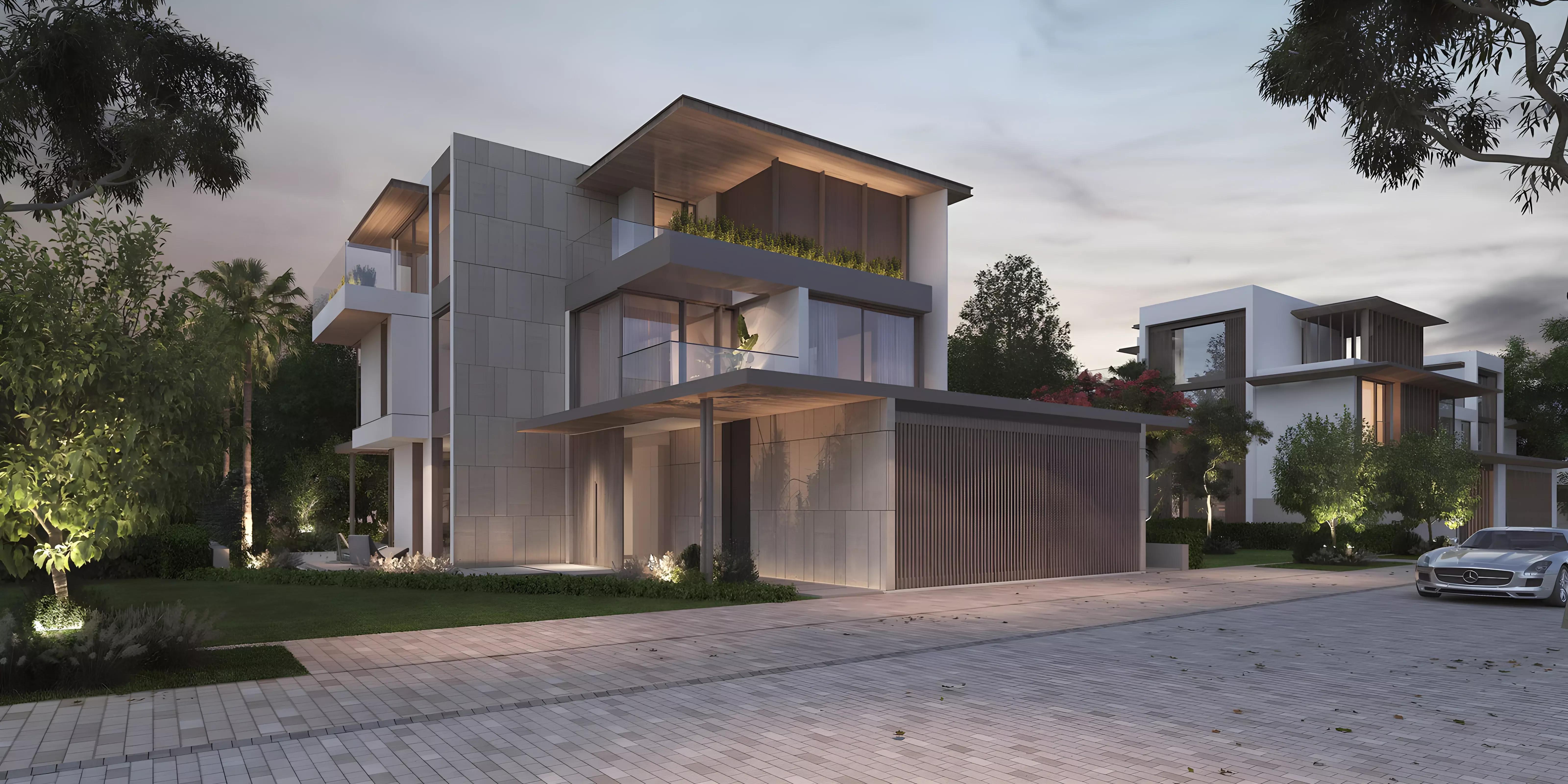 Nad Al Sheba Gardens villa exterior with landscaped frontage, Nad Al Sheba, Dubai