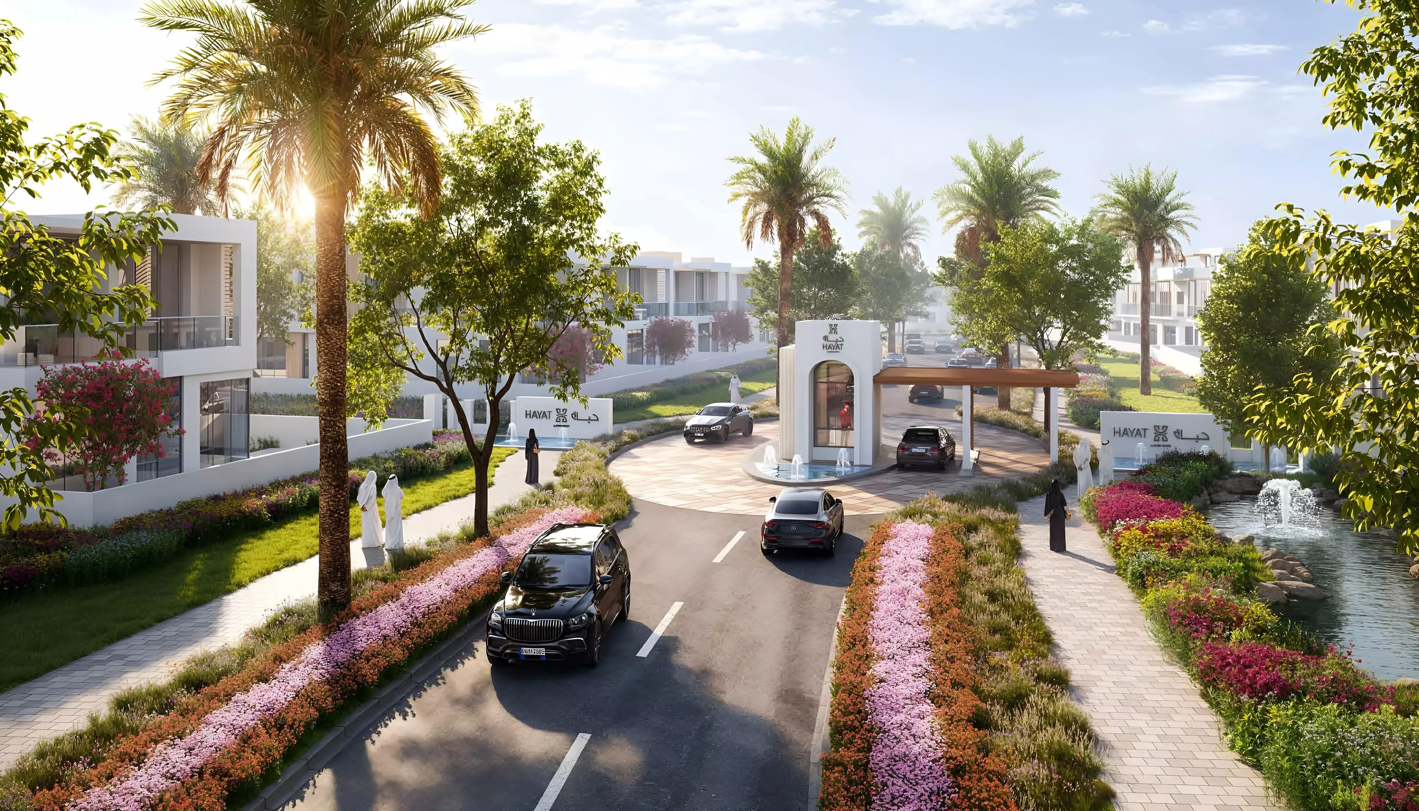 Hayat by Dubai South townhouse cluster with community landscaping, Dubai South