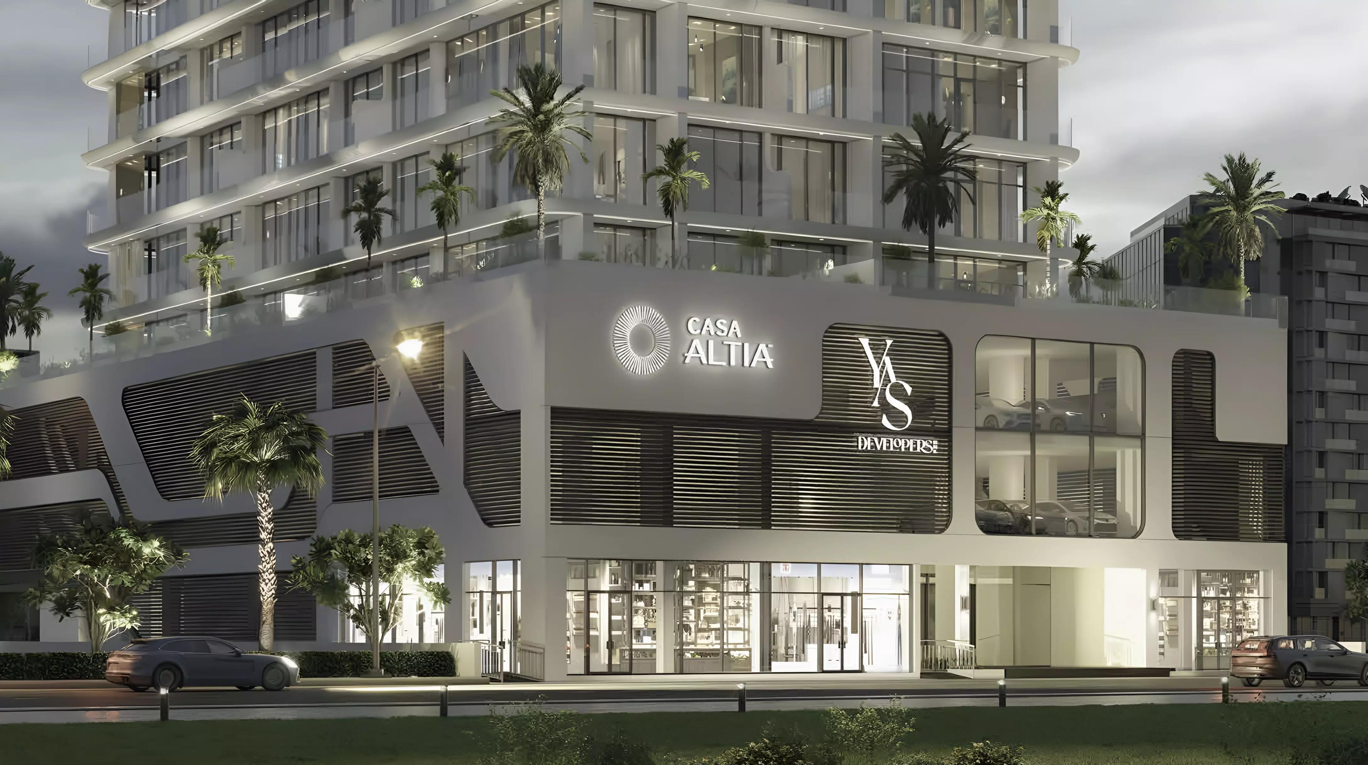 Casa Altia building elevation render, Al Furjan, Dubai