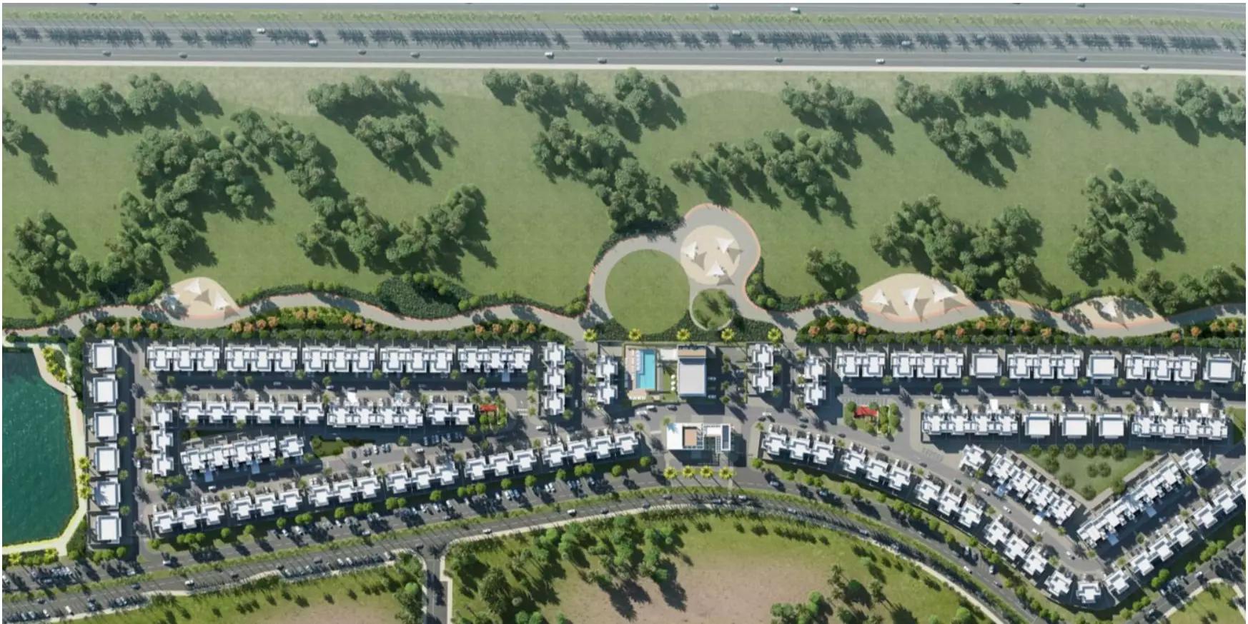 Master plan layout of The Pulse Beachfront community, Dubai South