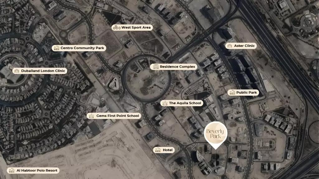 Beverly Park master plan layout, Dubai Land Residence Complex, Dubai