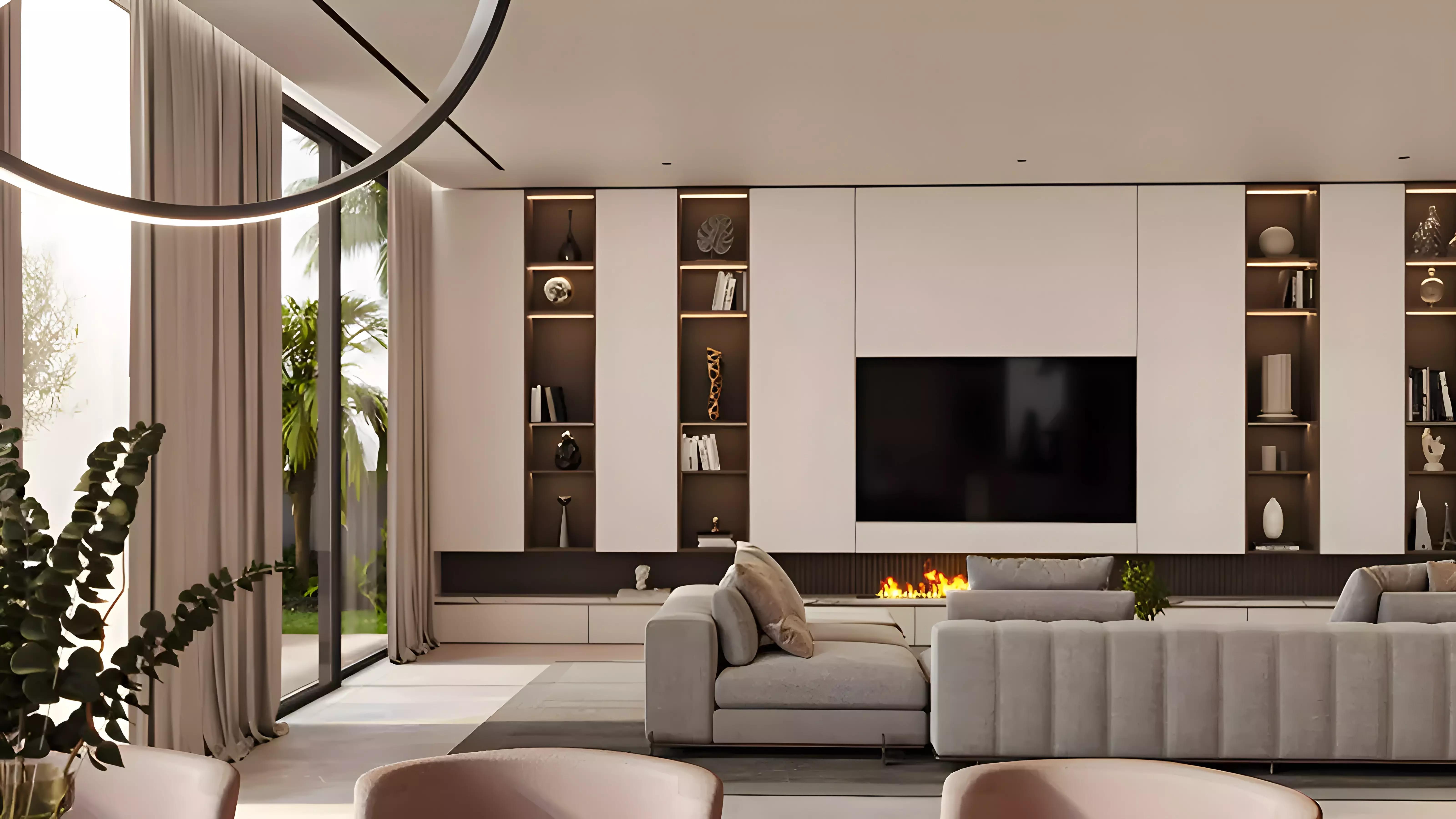 Interior living space of a villa at Waterfront Villas by Alexander