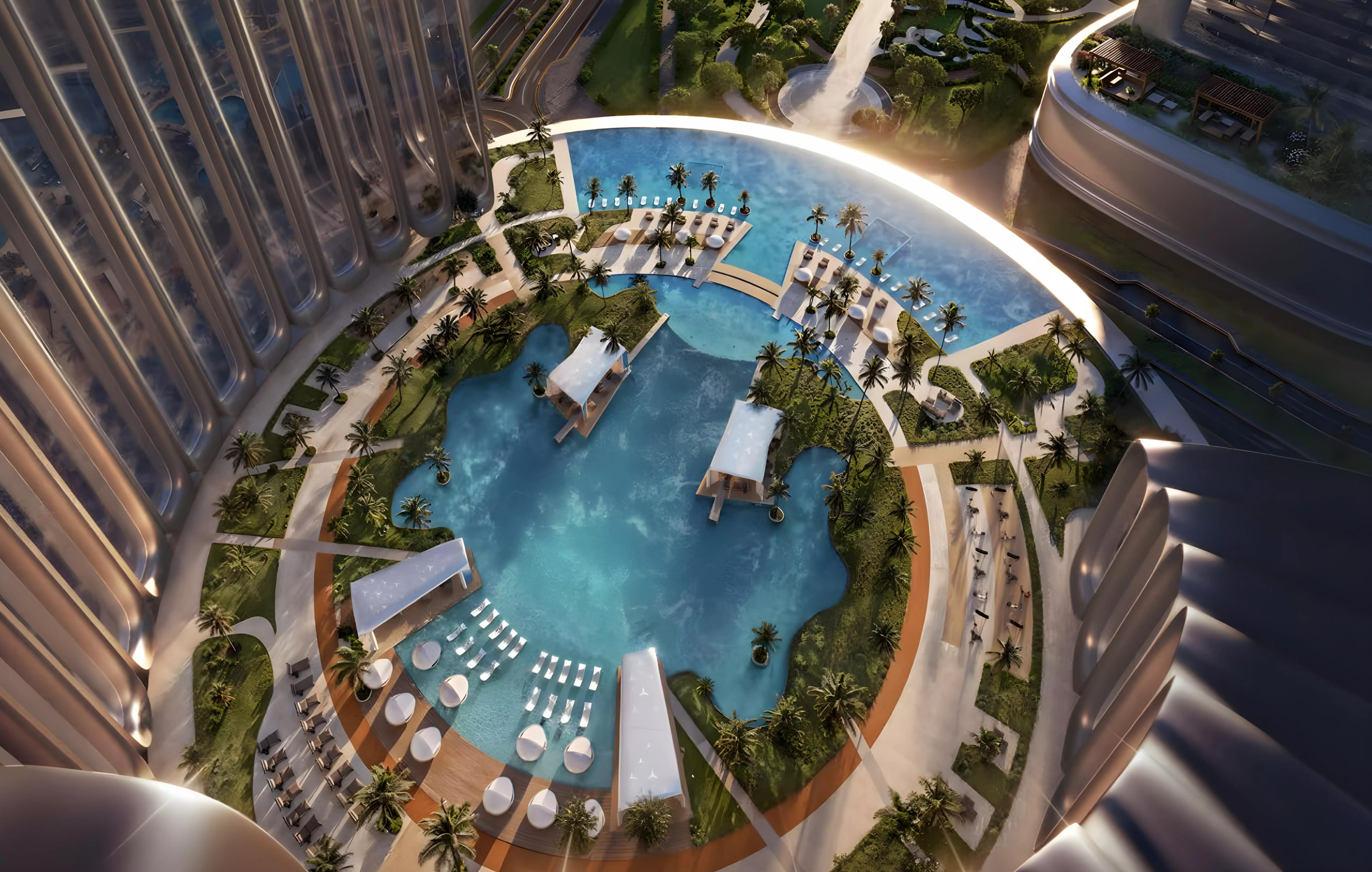 Landscaped gardens and outdoor common area, Mercedes-Benz AMG Vision, Nad Al Sheba