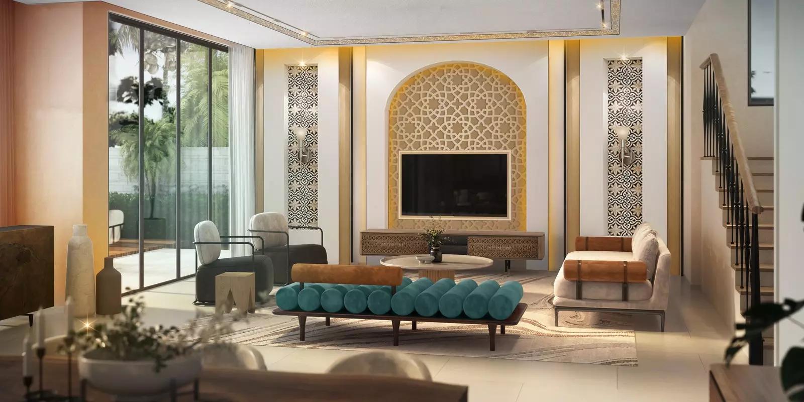 Street view of Morocco villas at DAMAC Lagoons, Dubai