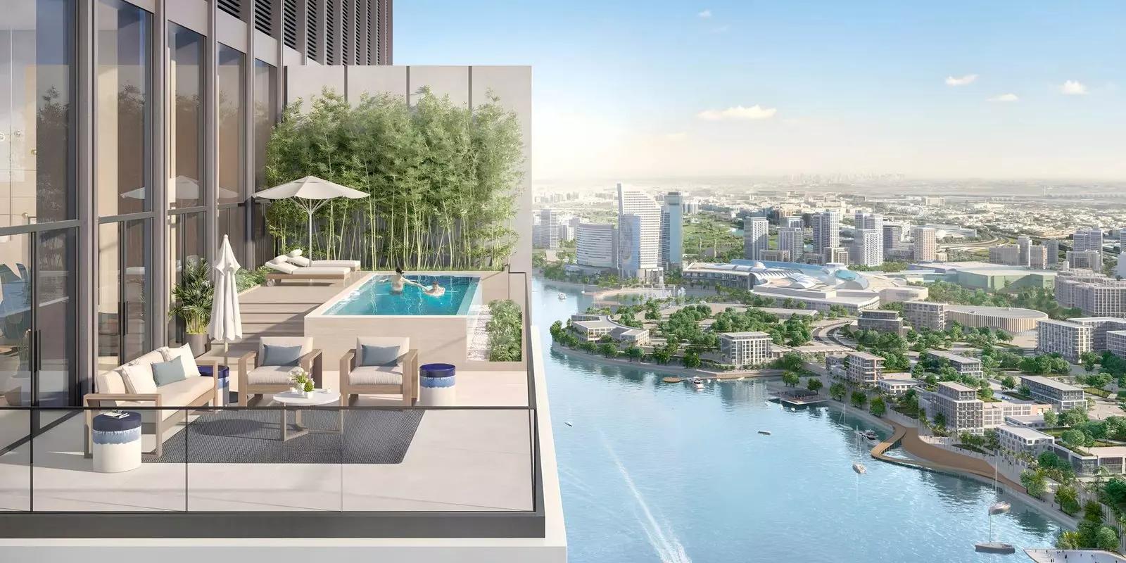 Creek Waters landscaped podium and green space, Dubai Creek Harbour