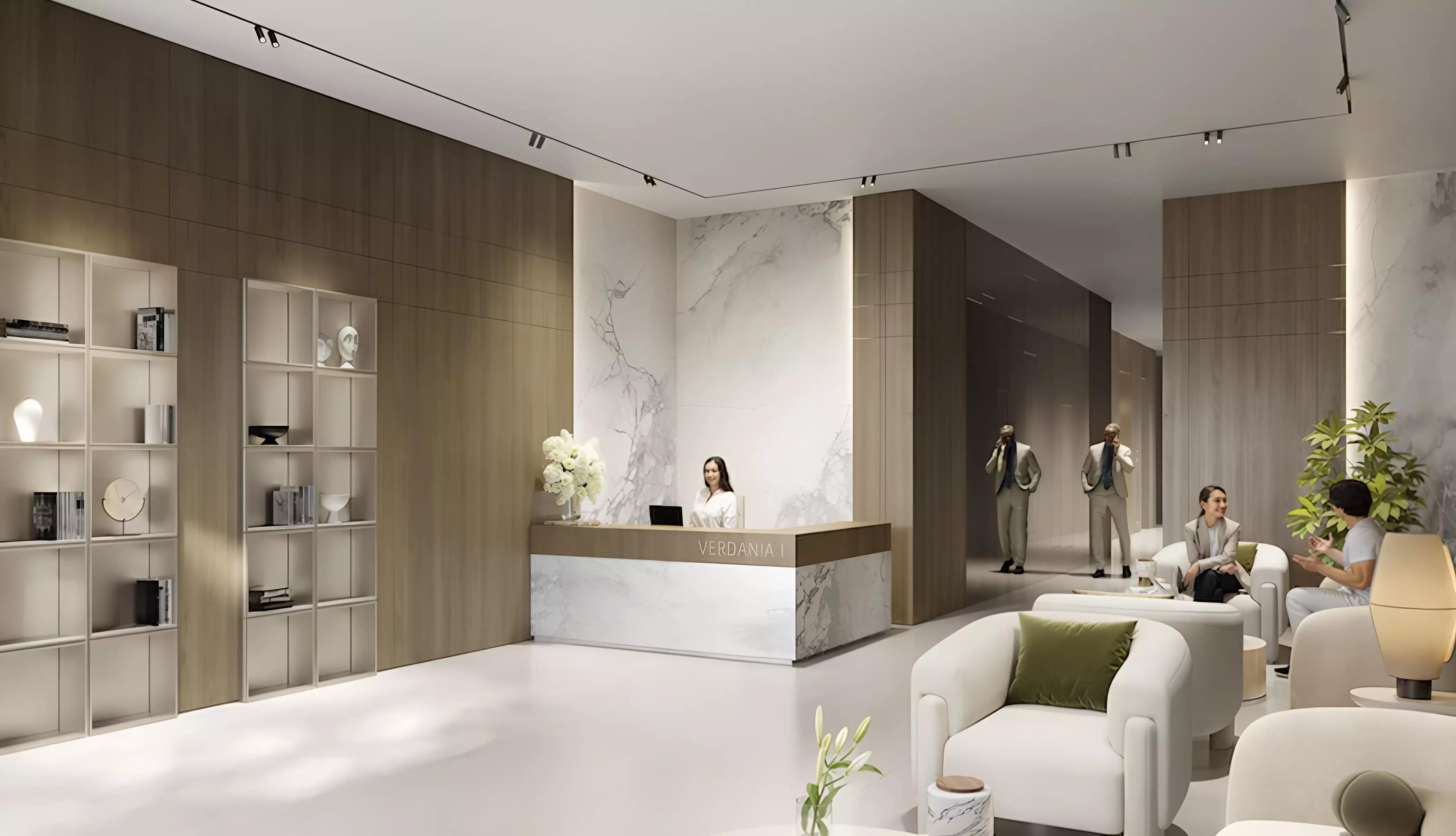 Verdania 1 project rendering showing building massing, Dubai Land, Dubai