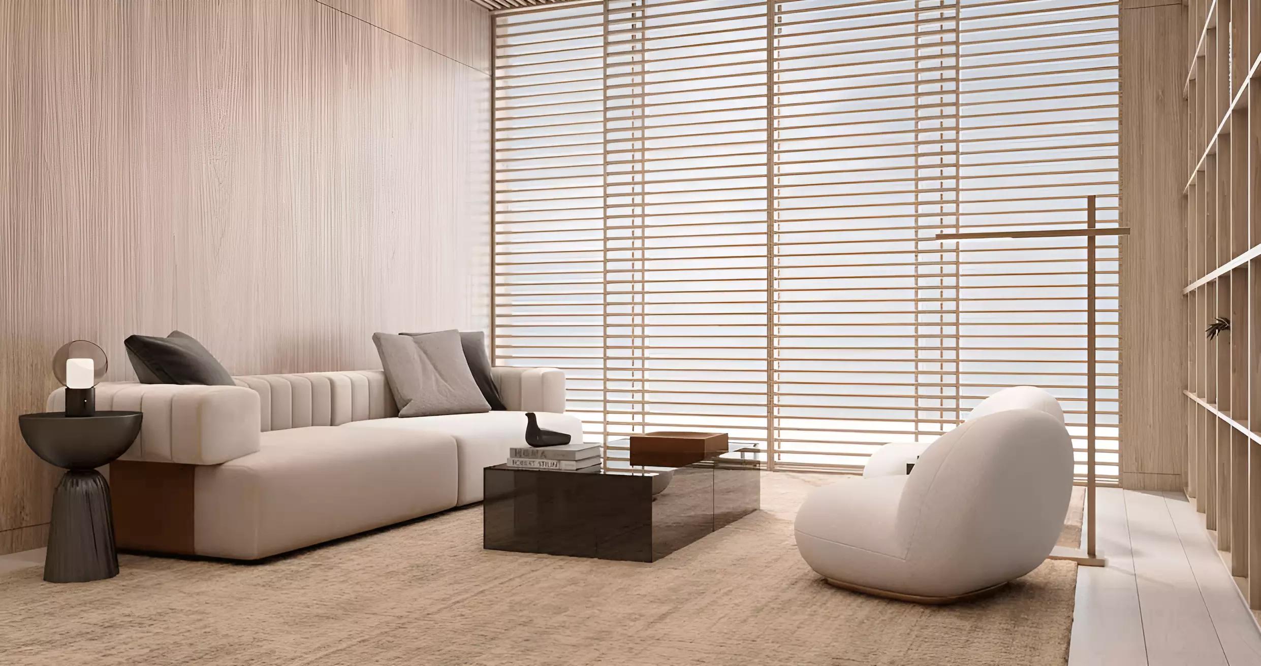 Concept 7 Residences apartment interior living area, JVC, Dubai