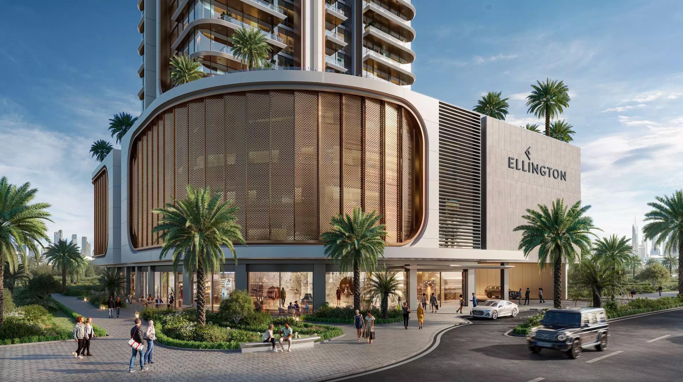 Belmore Residences building facade detail, Ellington, Dubai