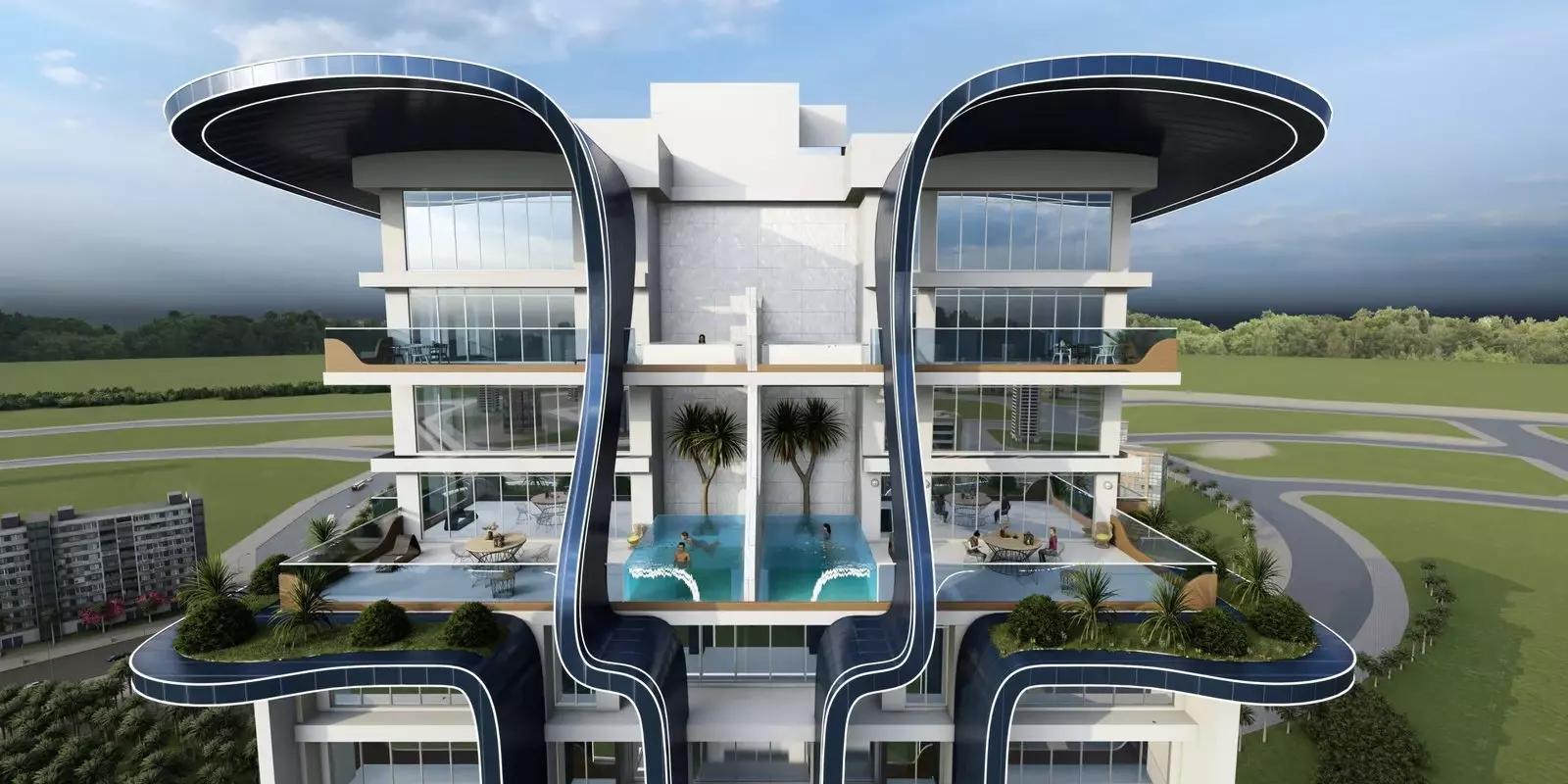 Samana Waves balcony with private plunge pool, JVC, Dubai