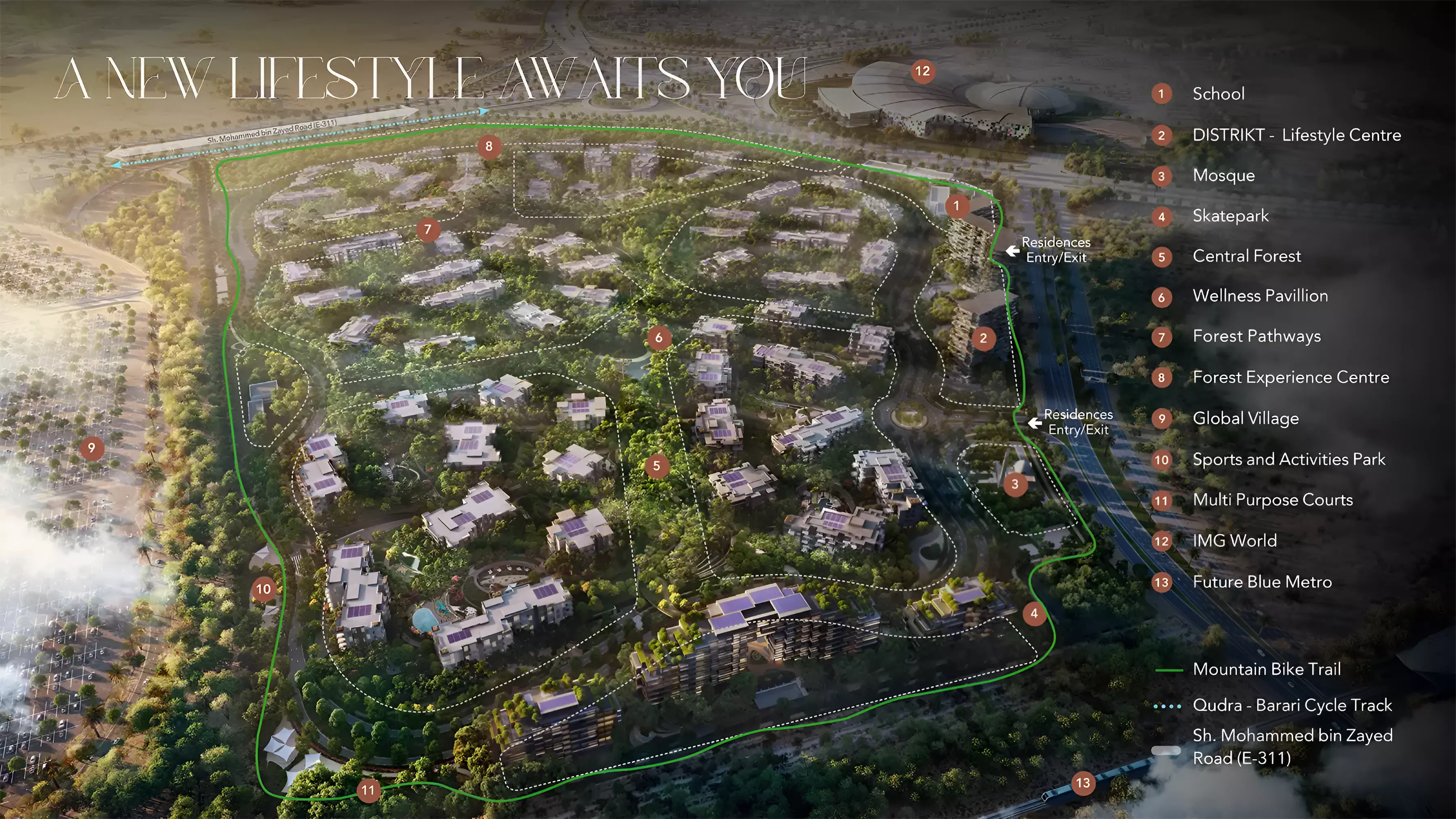 Arista at Ghaf Woods community master plan layout, Dubai Land, Dubai