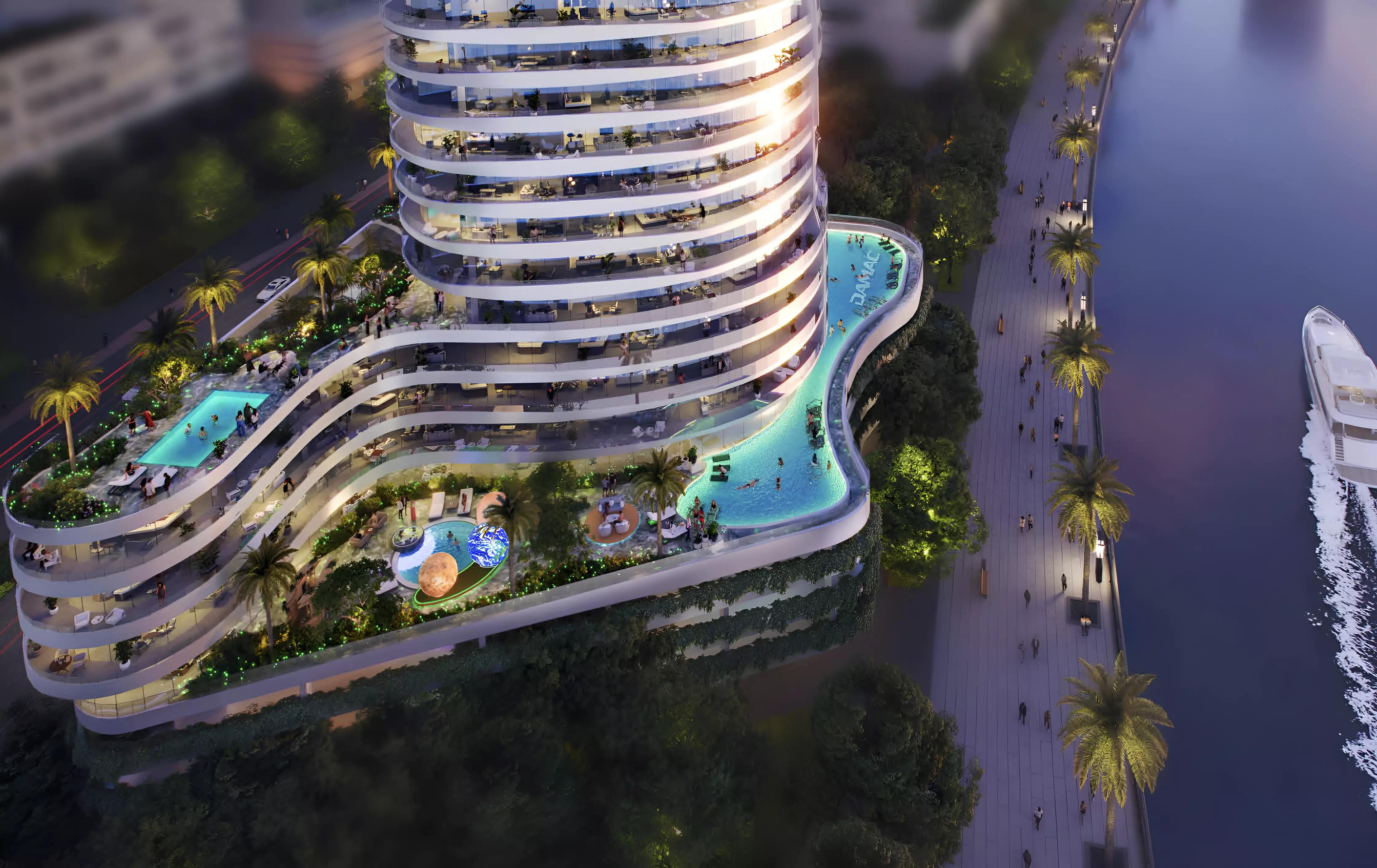 Canal Crown apartment interior living space, Business Bay, Dubai