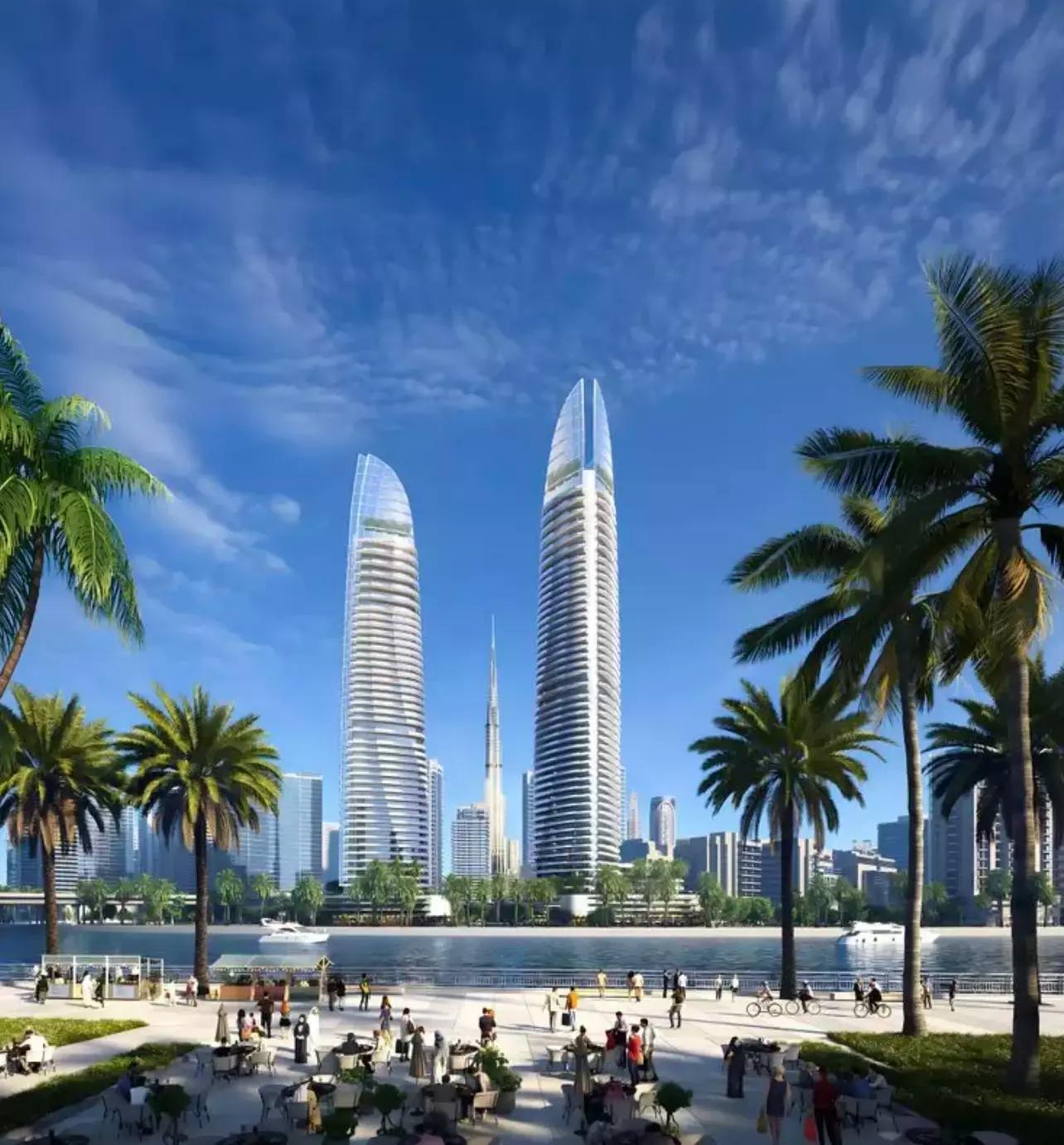 Canal Heights facade and architectural detail, Business Bay, Dubai