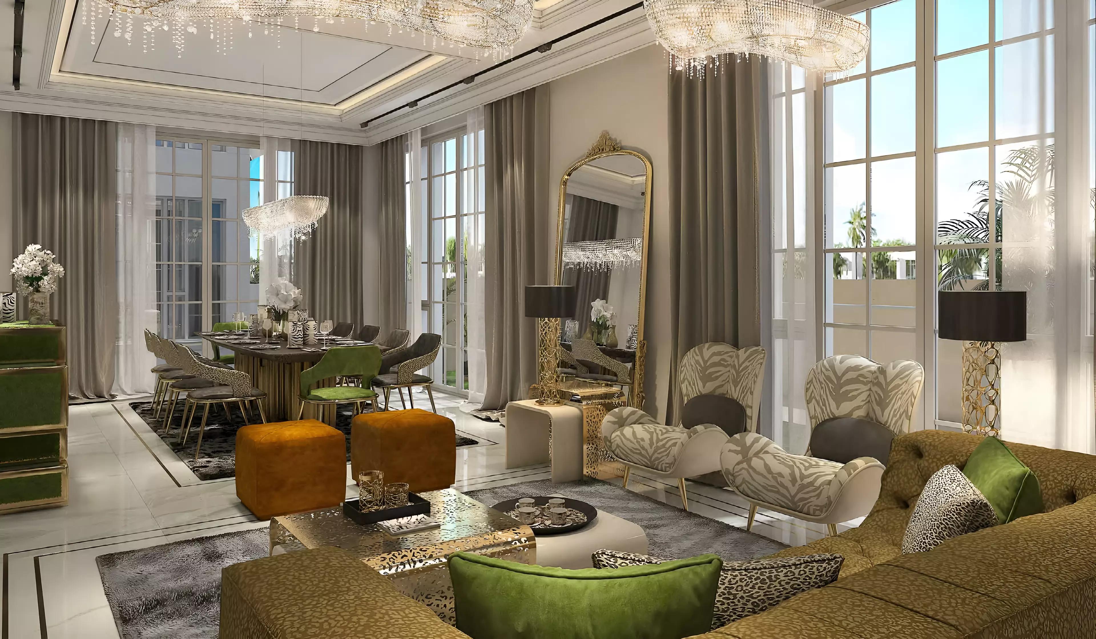 Cavalli Estates villa bedroom interior, Damac Hills, Dubai