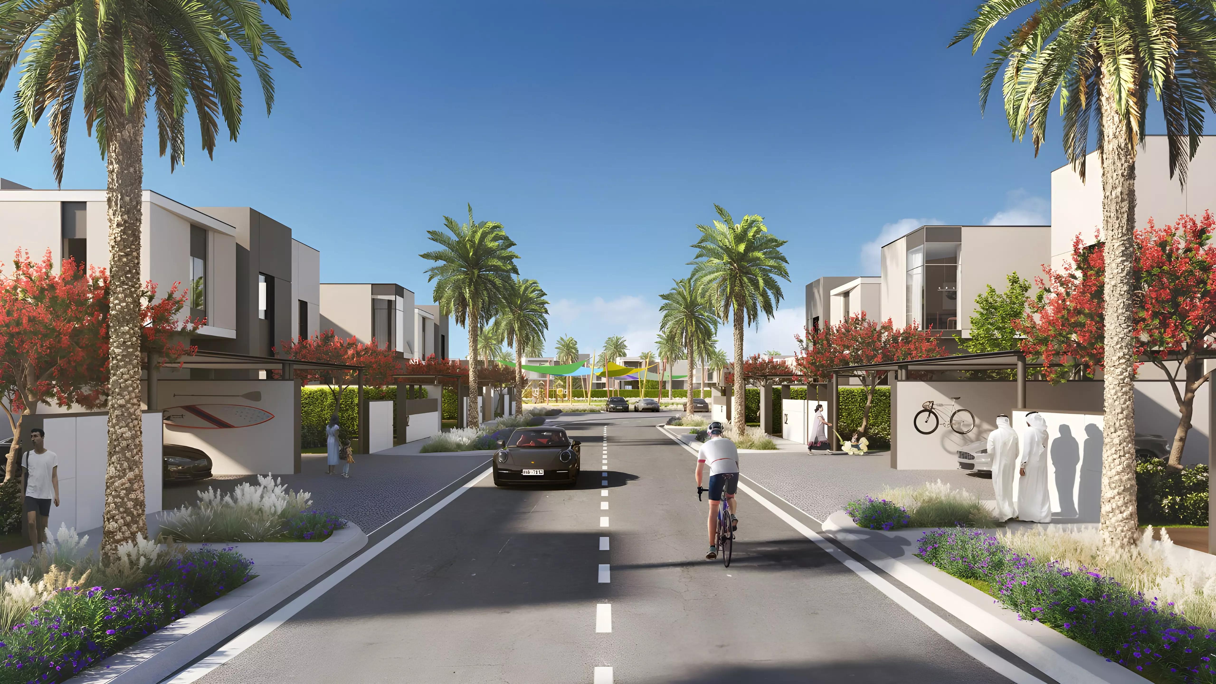Murooj Al Furjan West townhouse street view, Al Furjan, Dubai