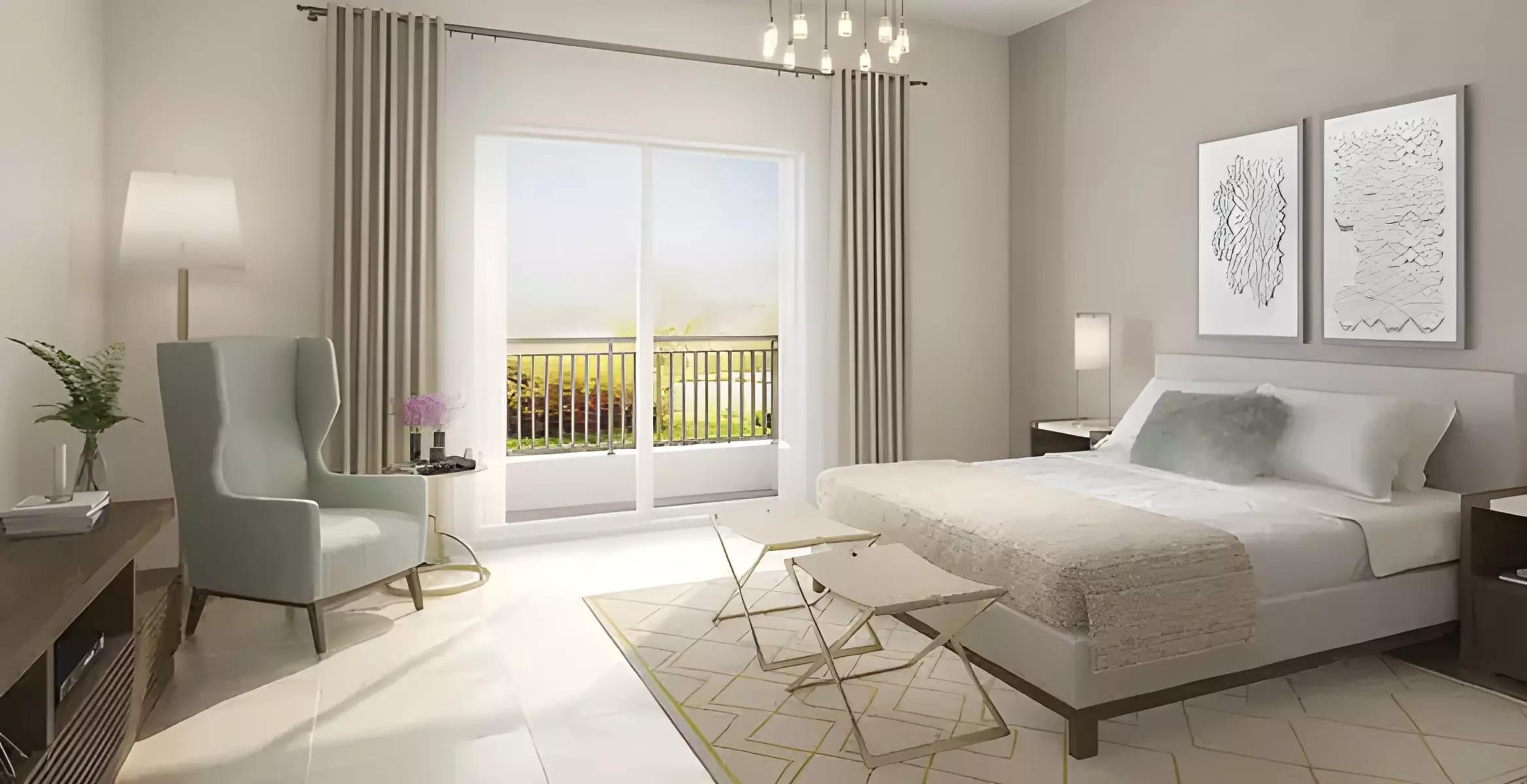 Indoor swimming pool at AUM Residence, Dubai Land Residence Complex