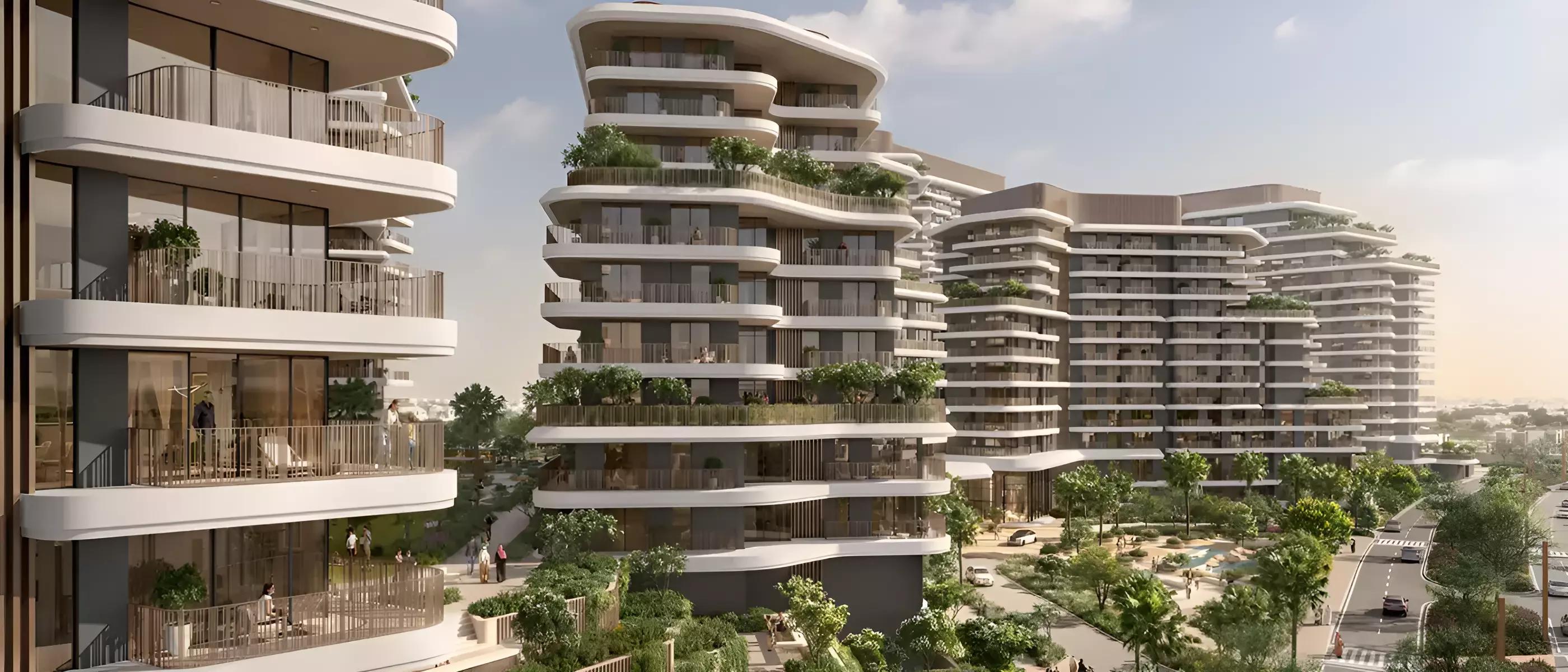 Verdes by Haven 2 residential building exterior view, Haven by Aldar, Dubai