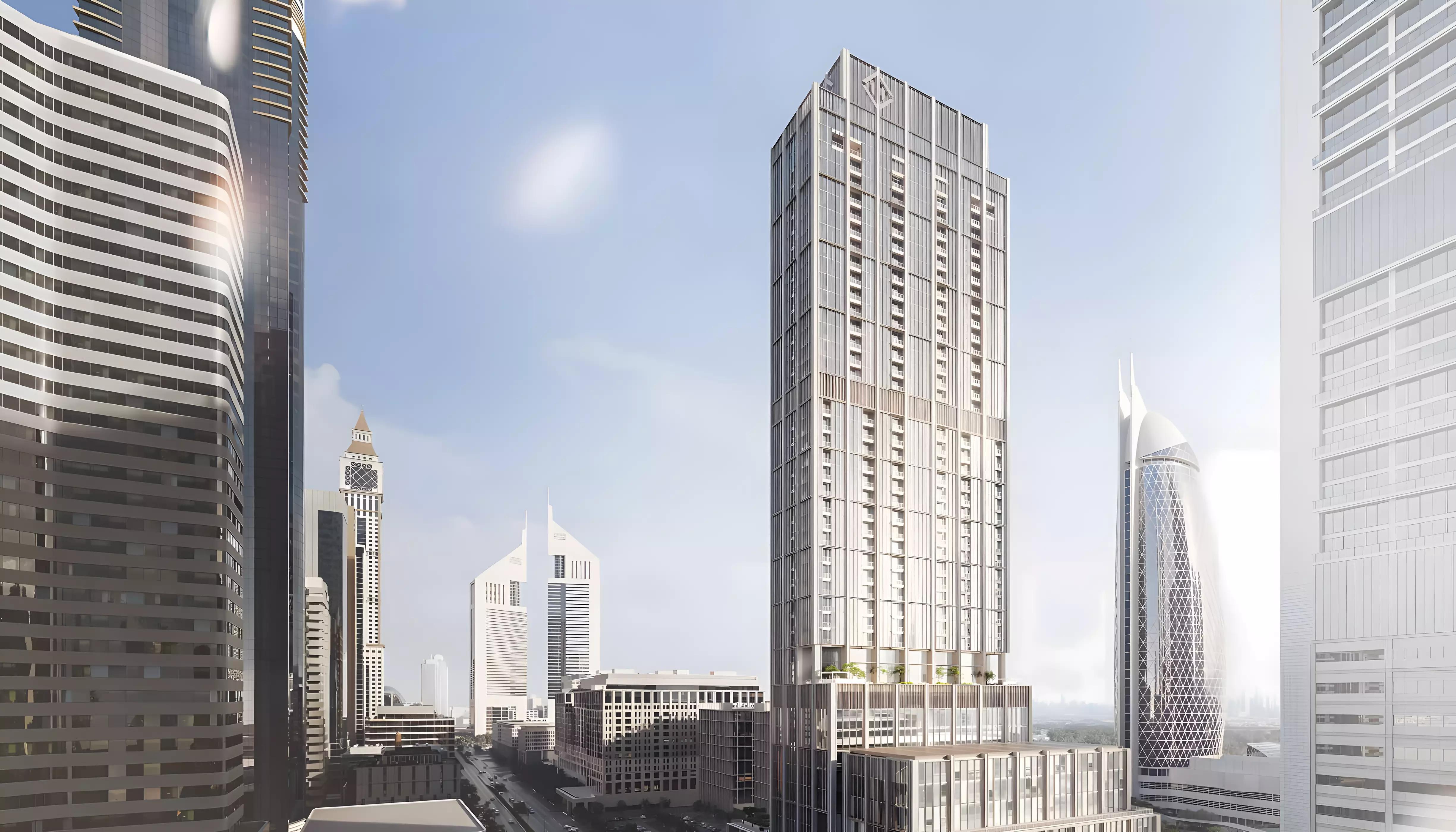 DIFC Heights Tower exterior facade view, DIFC, Dubai