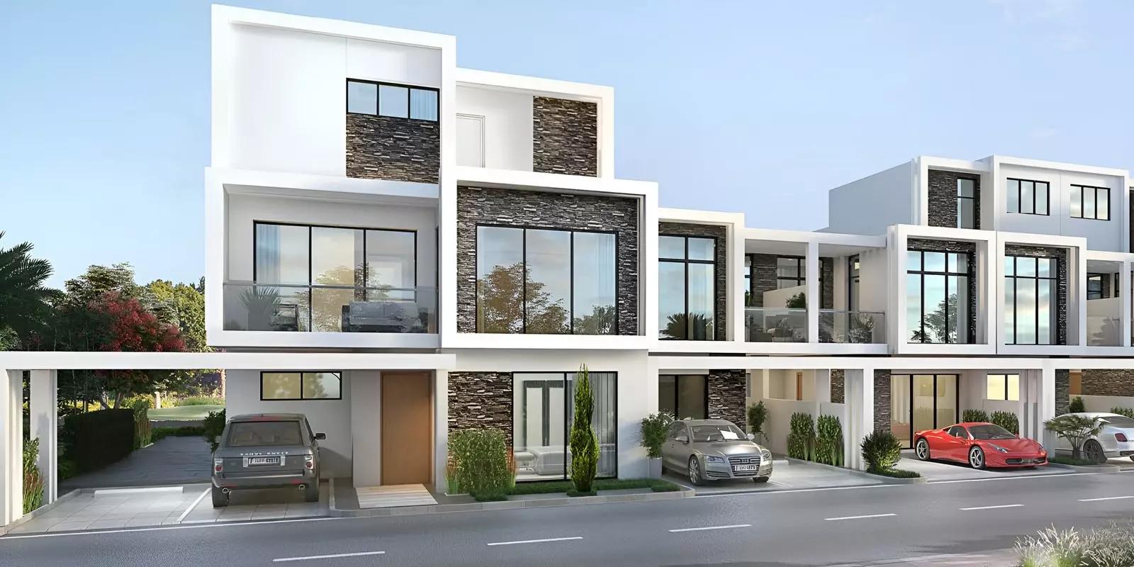 Belair villa facade and driveway, The Trump Estates Phase 2, DAMAC Hills