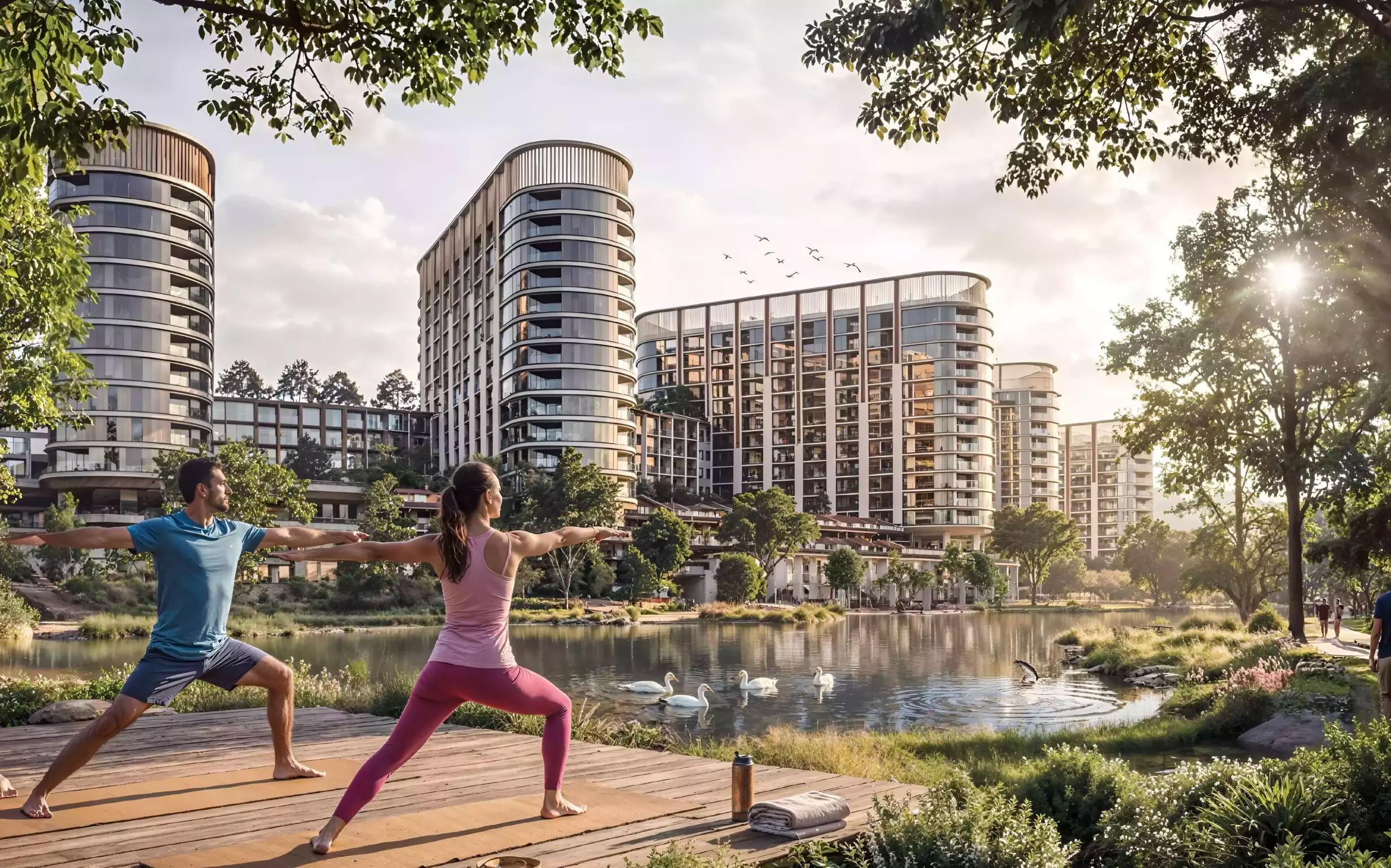 The Willows villa cluster with landscaped grounds, Sobha Sanctuary MBR City