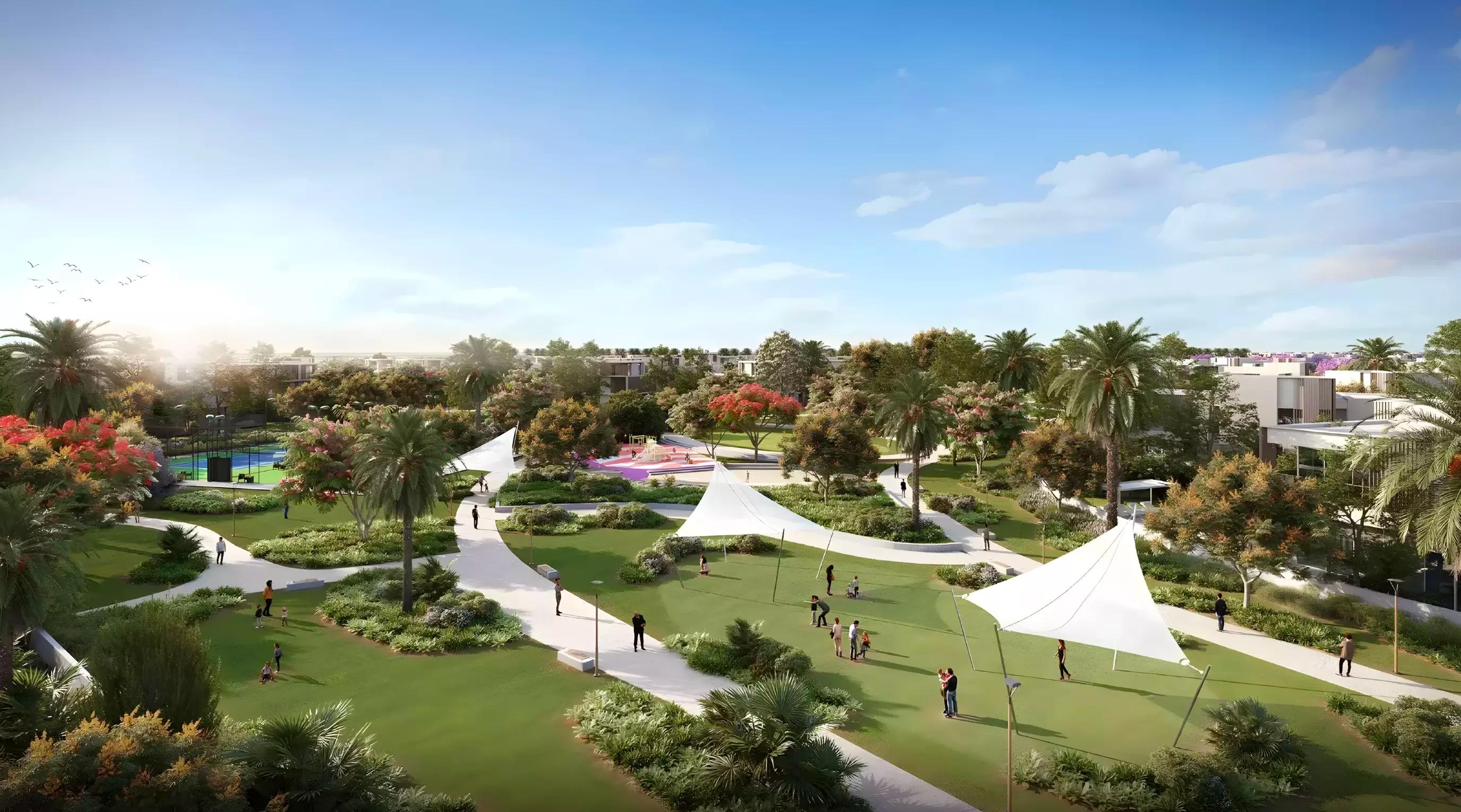 The Acres Estates community landscaping and pathways, Dubai Land, Dubai