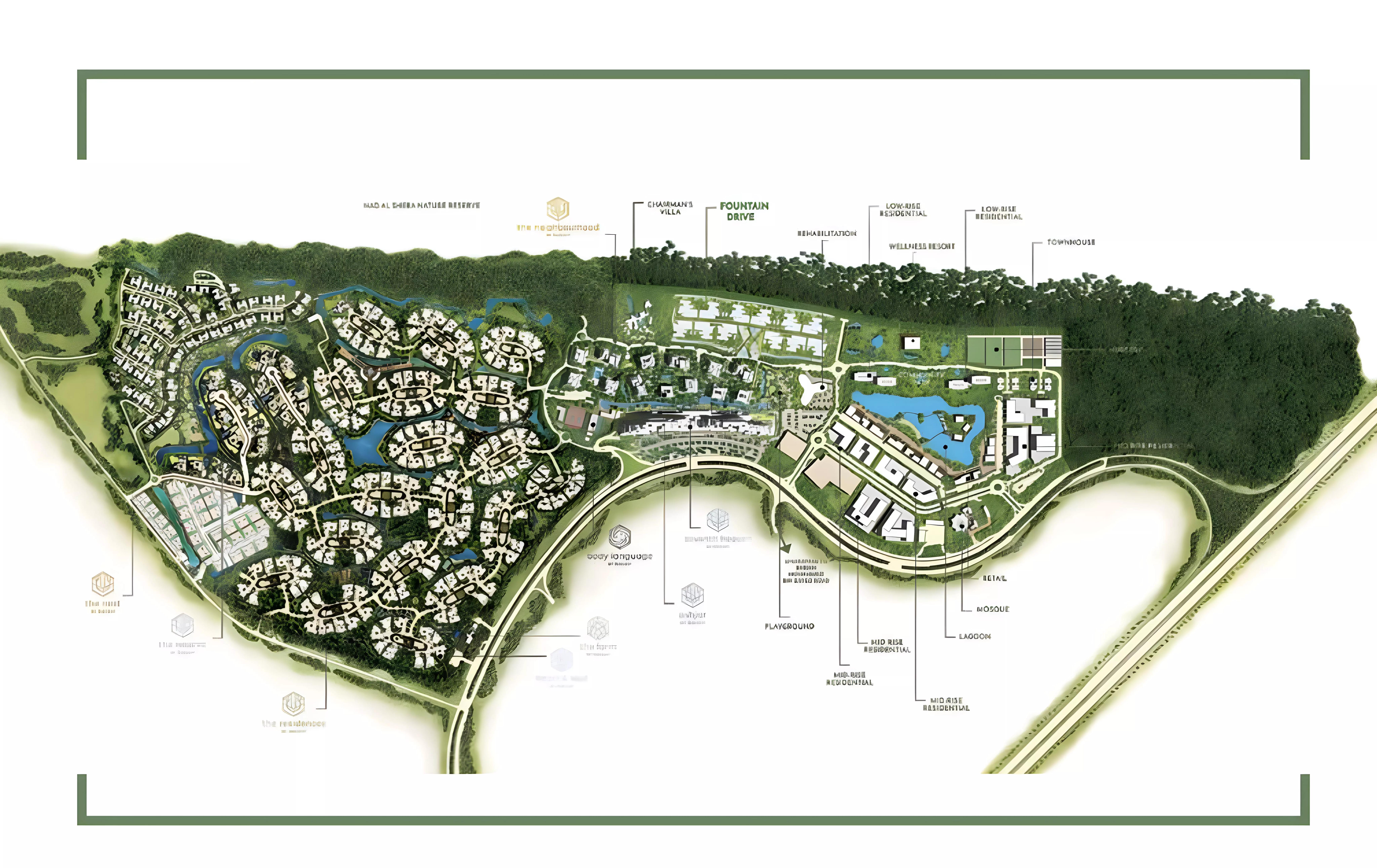 Master plan layout of the Chorisia 1 Villas development within Al Barari, Dubai
