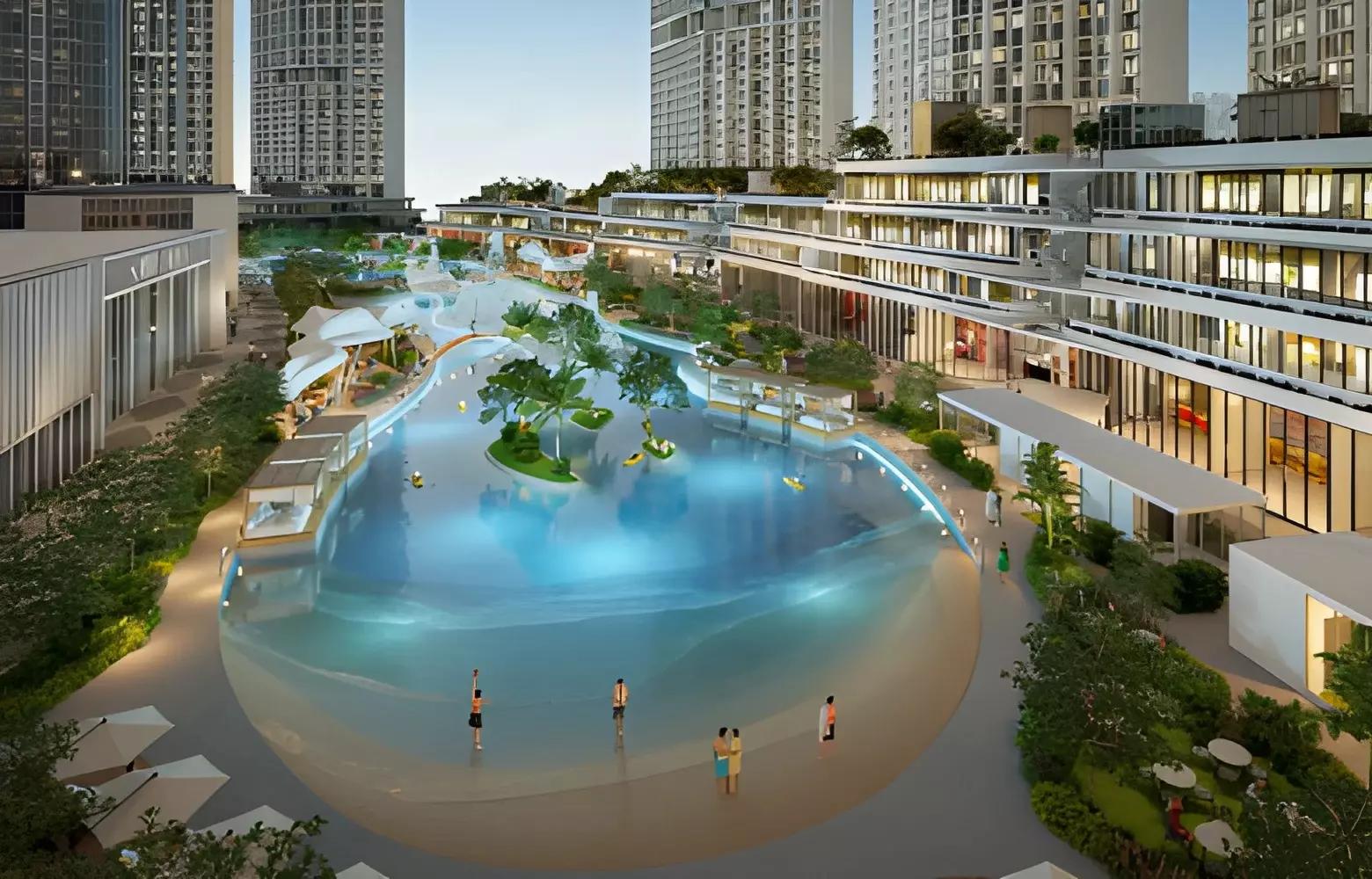 Skyvue Stellar landscaped grounds, Sobha Hartland II, Dubai