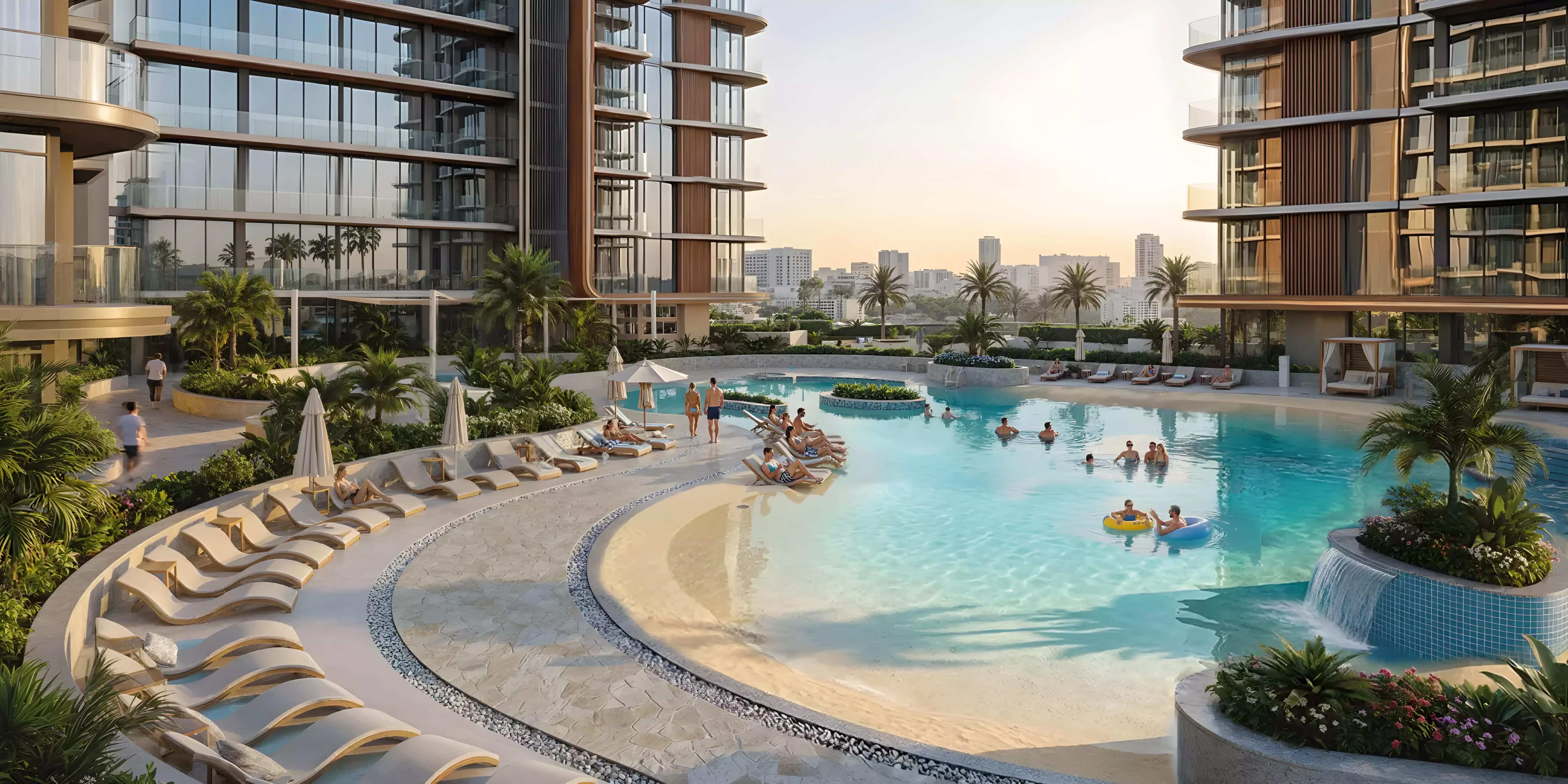 Indoor swimming pool at Azizi Jaddaf Beach Oasis, Al Jaddaf