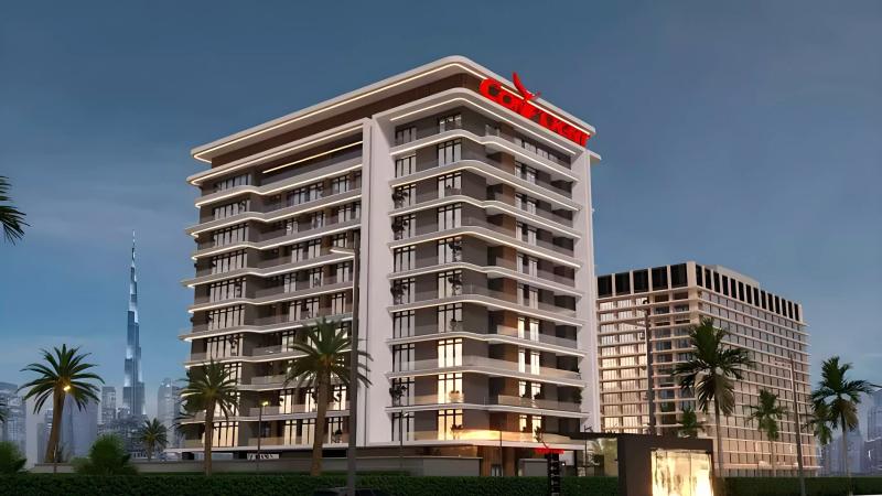 Confident Preston building exterior in Liwan, Dubai
