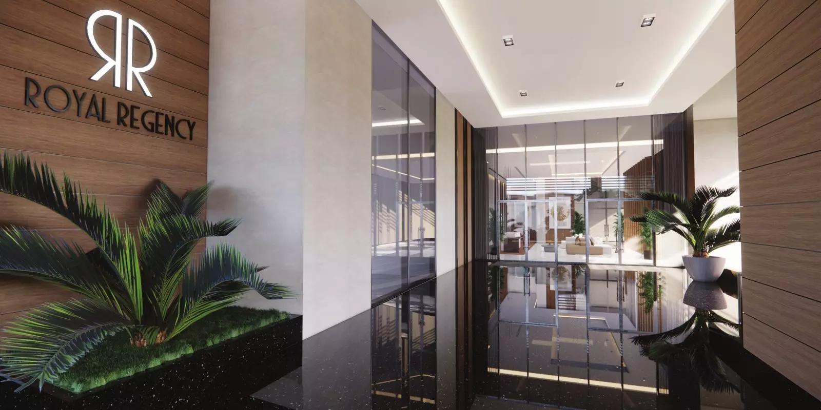 Royal Regency building street-level view, Business Bay, Dubai