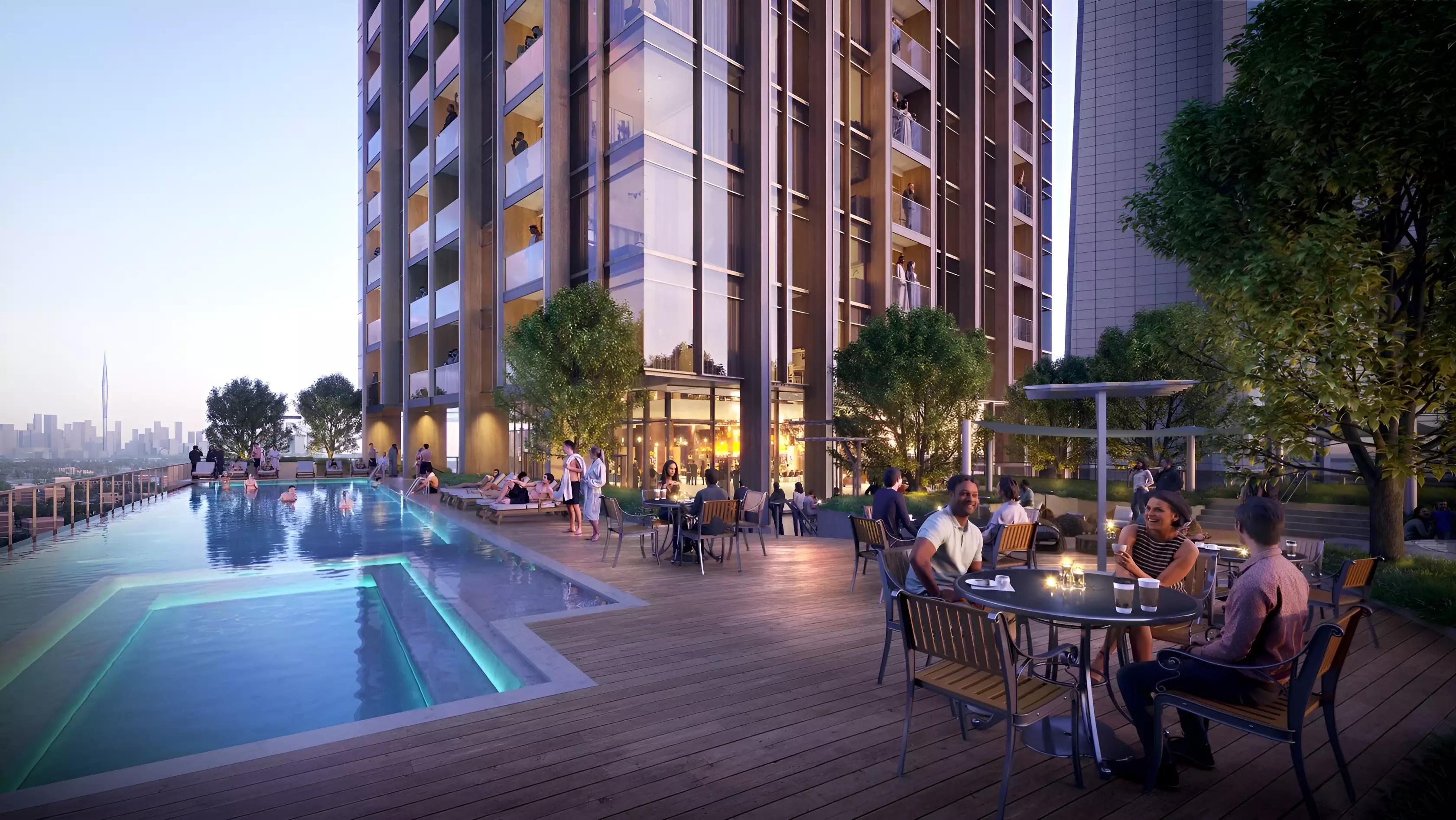 Indoor swimming pool amenity at DIFC Heights Tower, DIFC, Dubai