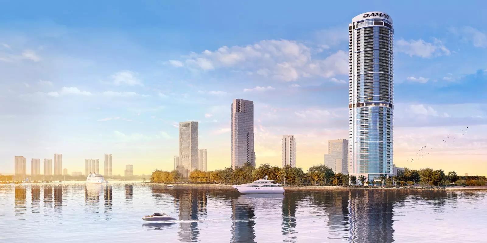Damac Harbour Lights tower exterior view, Dubai Maritime City
