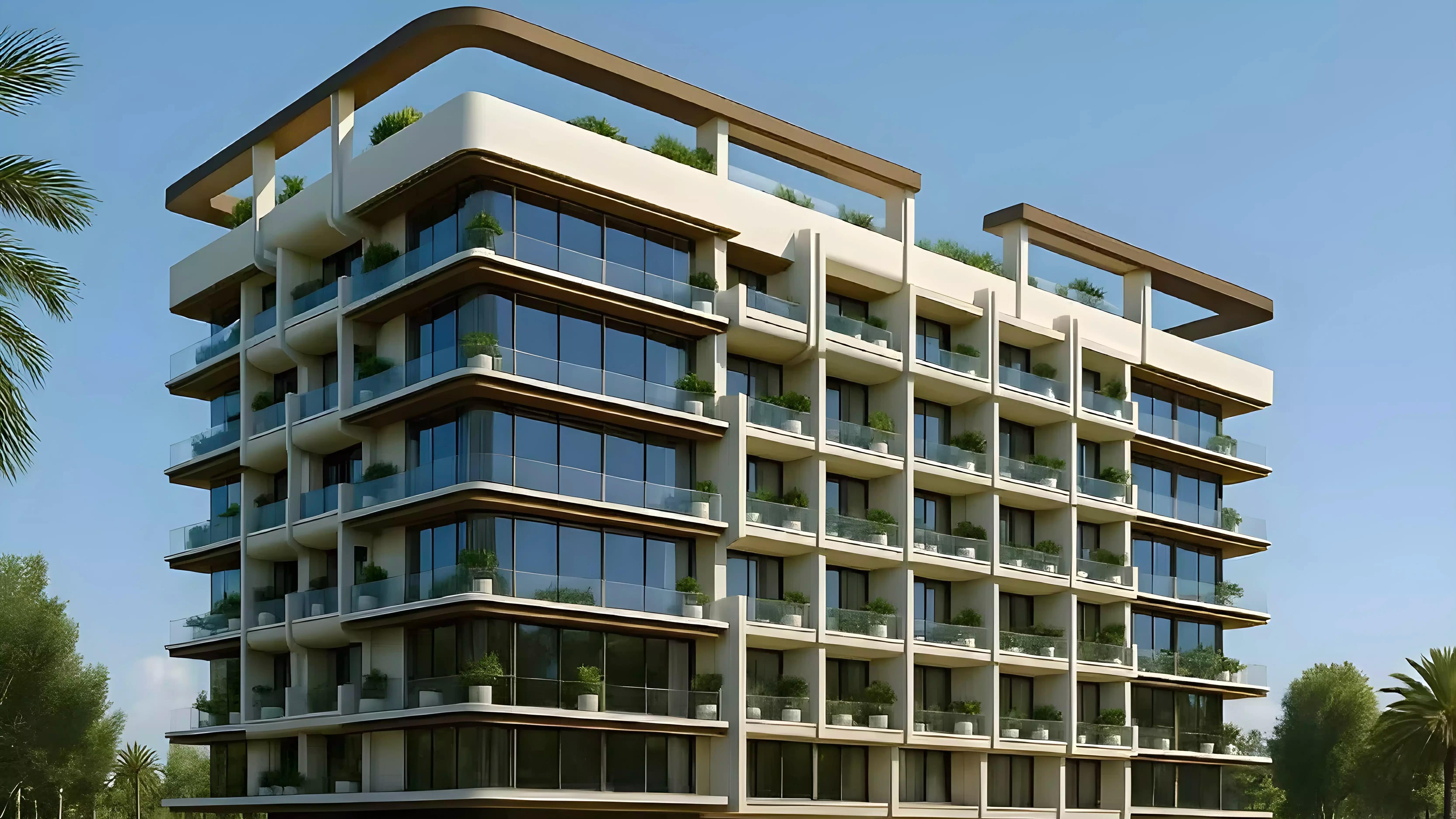 MAAK Residence tower exterior view, Dubai South
