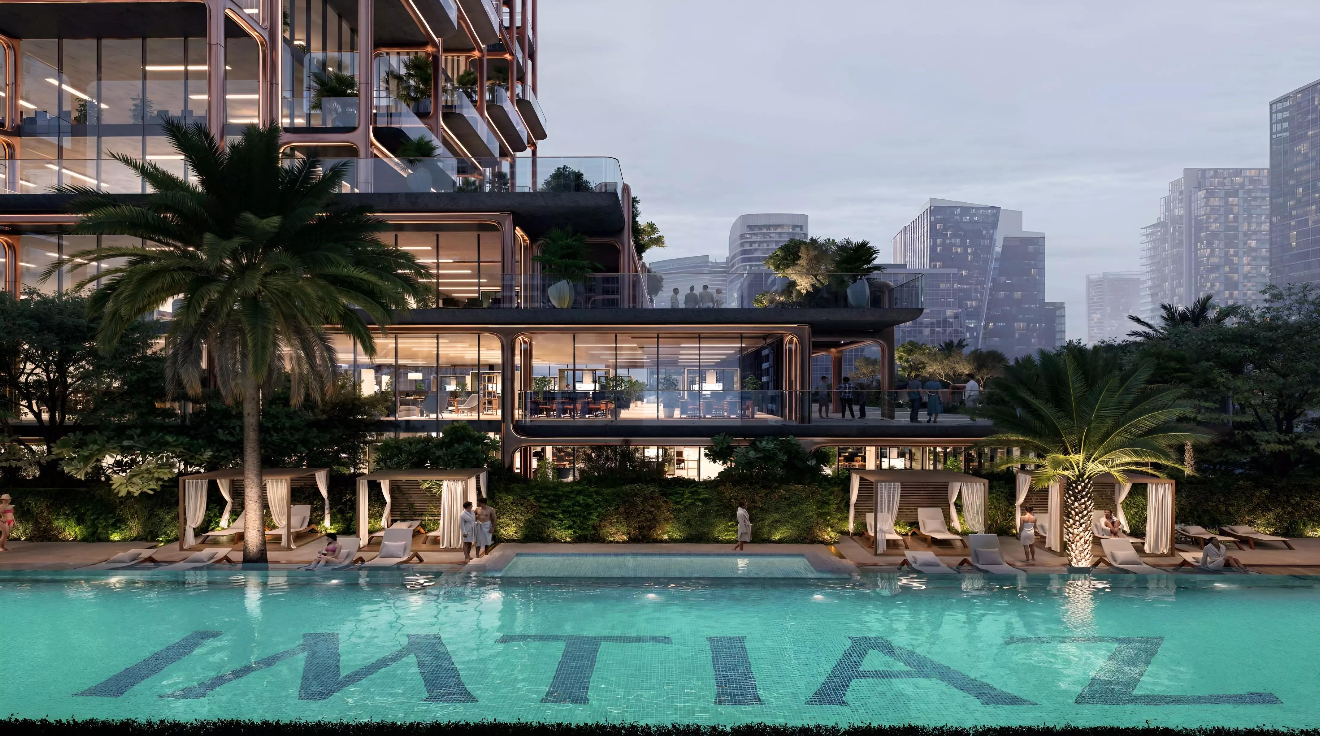 The Symphony residential tower elevation, Bukadra, Dubai