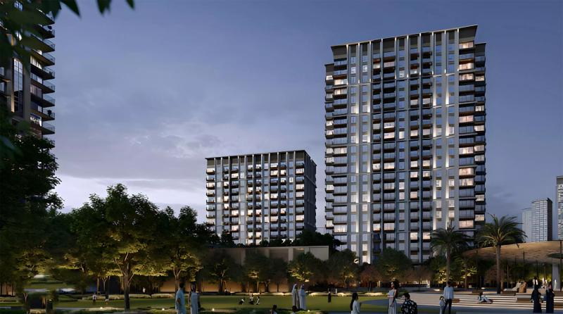 Emaar Altus tower exterior view at Dubai Creek Harbour