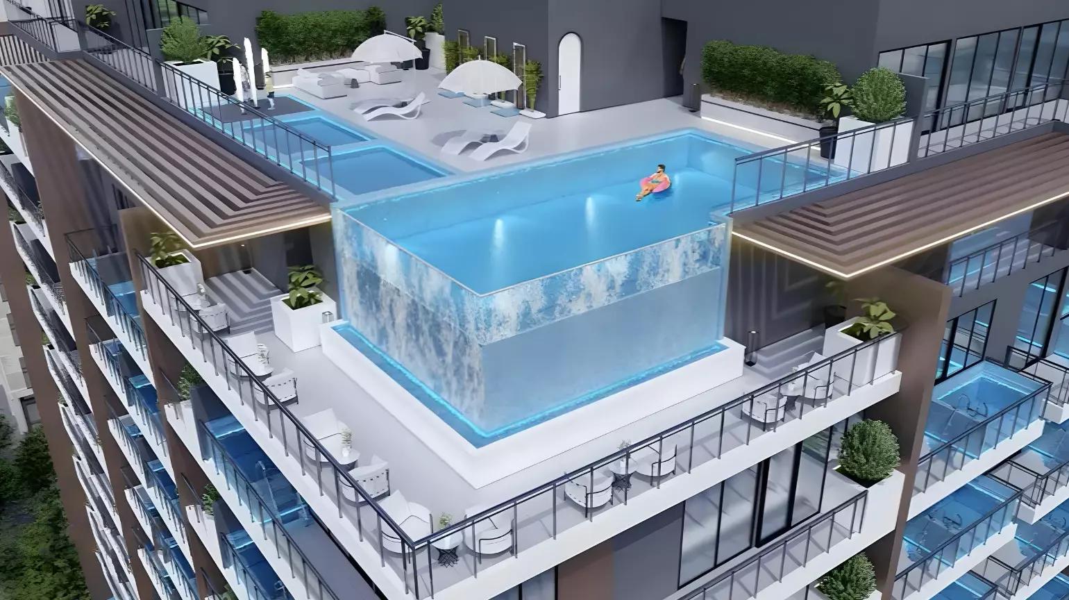 Lucky Royale Residence amenity deck or pool area, JVC, Dubai
