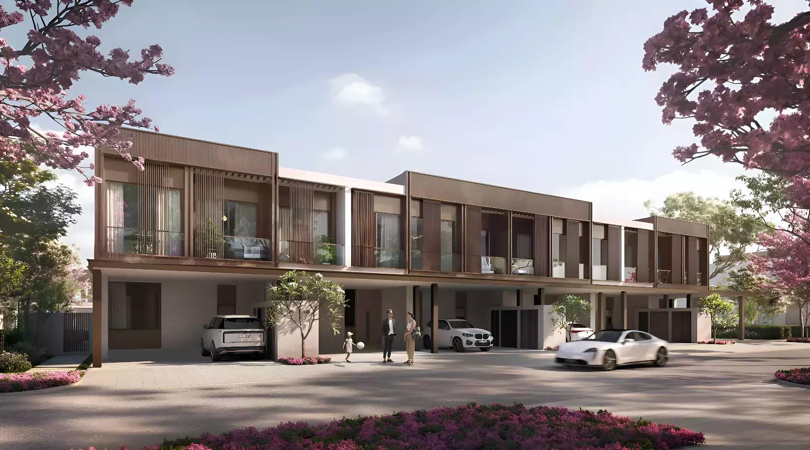 Community landscaped garden pathway, Nad Al Sheba Gardens Phase 5