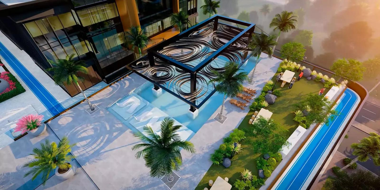 Seslia Tower apartment interior living space, JVT Dubai