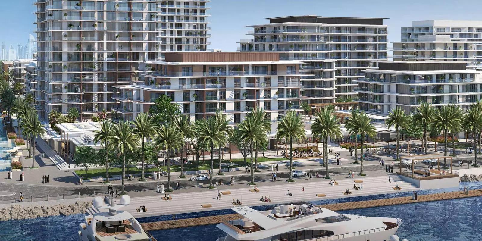 Seagate tower exterior with waterfront view, Mina Rashid, Dubai