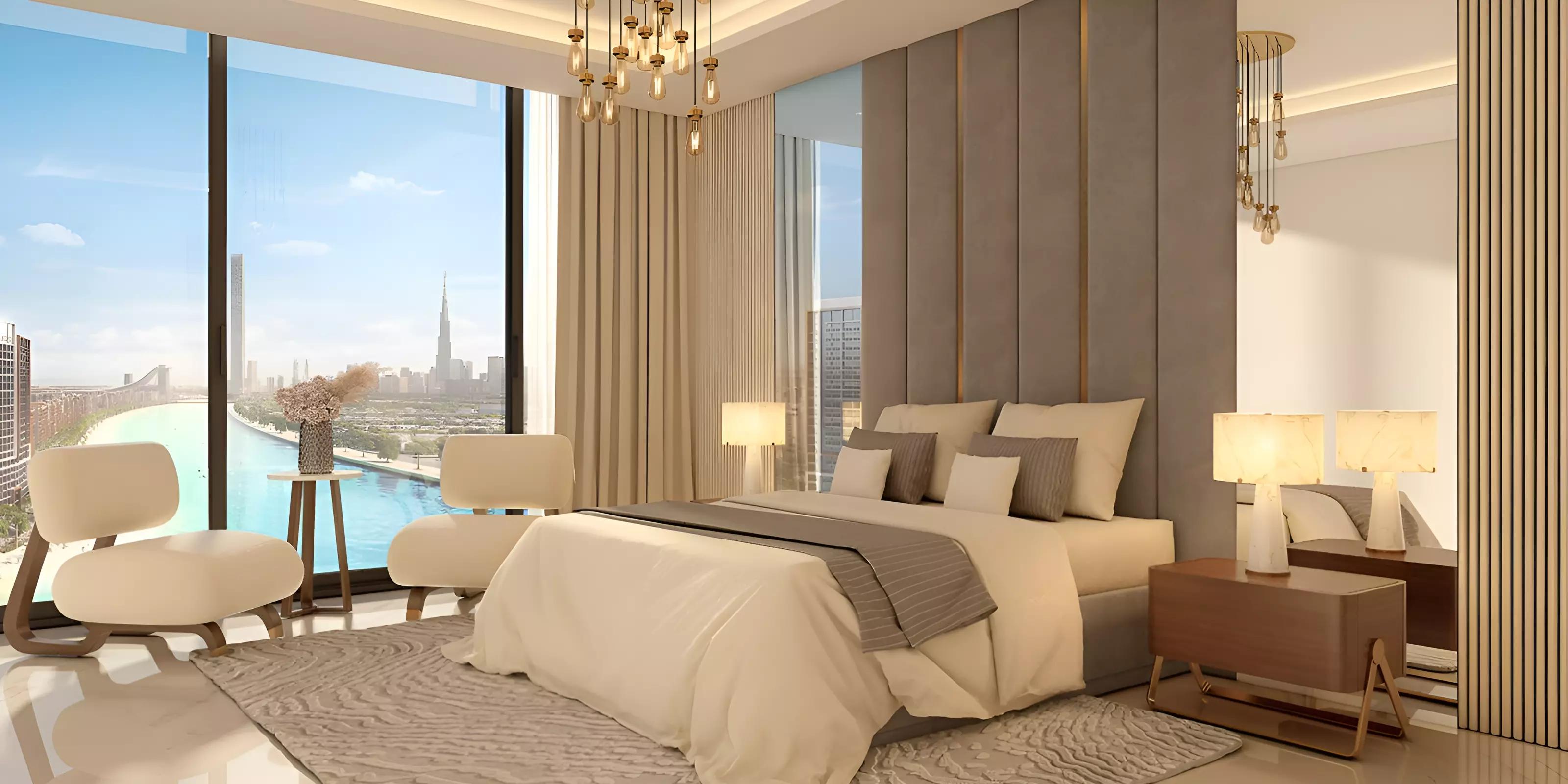 Community park and landscaped grounds at Azizi Riviera, Meydan