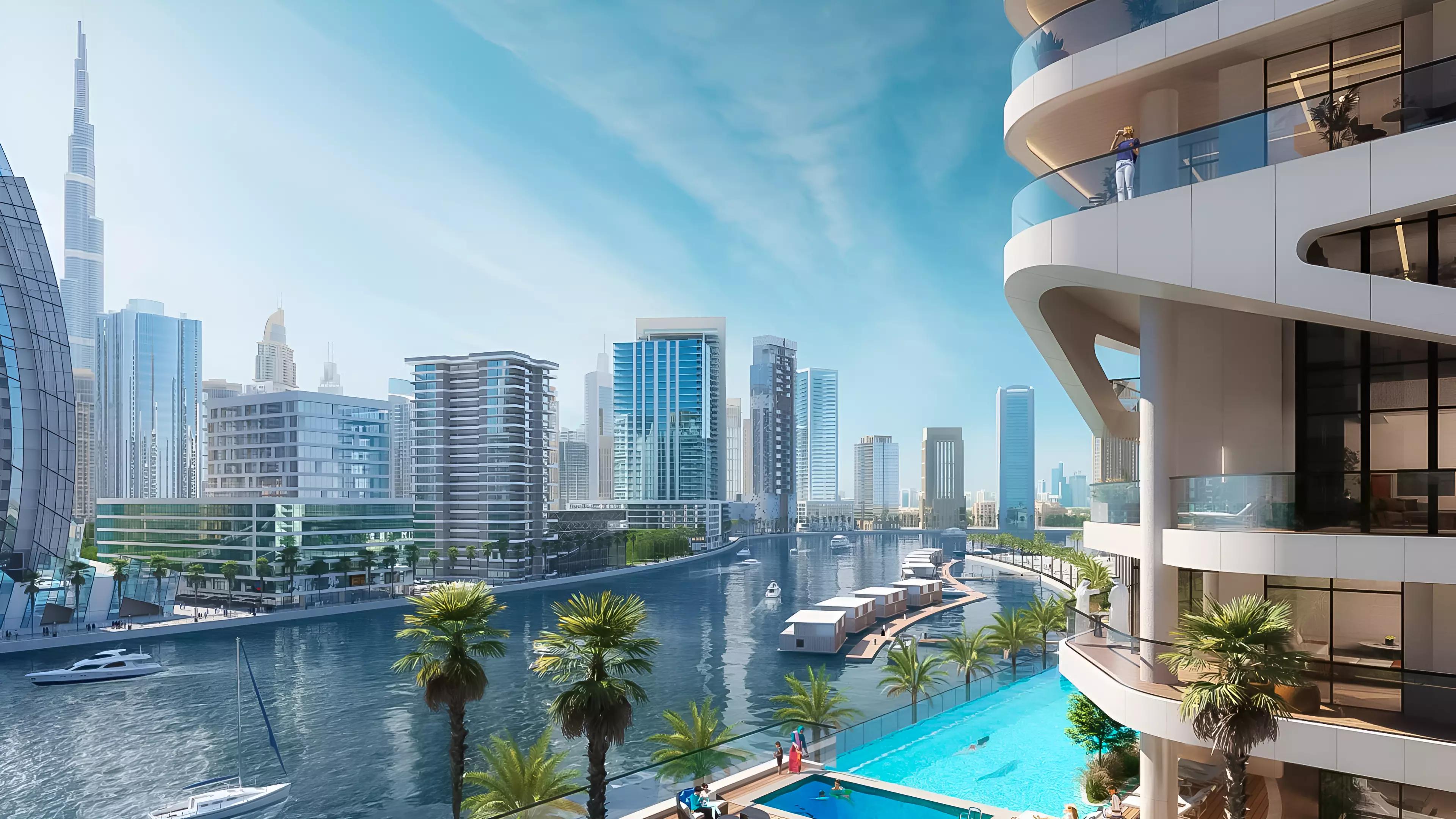 Terraces Marasi building amenity deck, Business Bay, Dubai