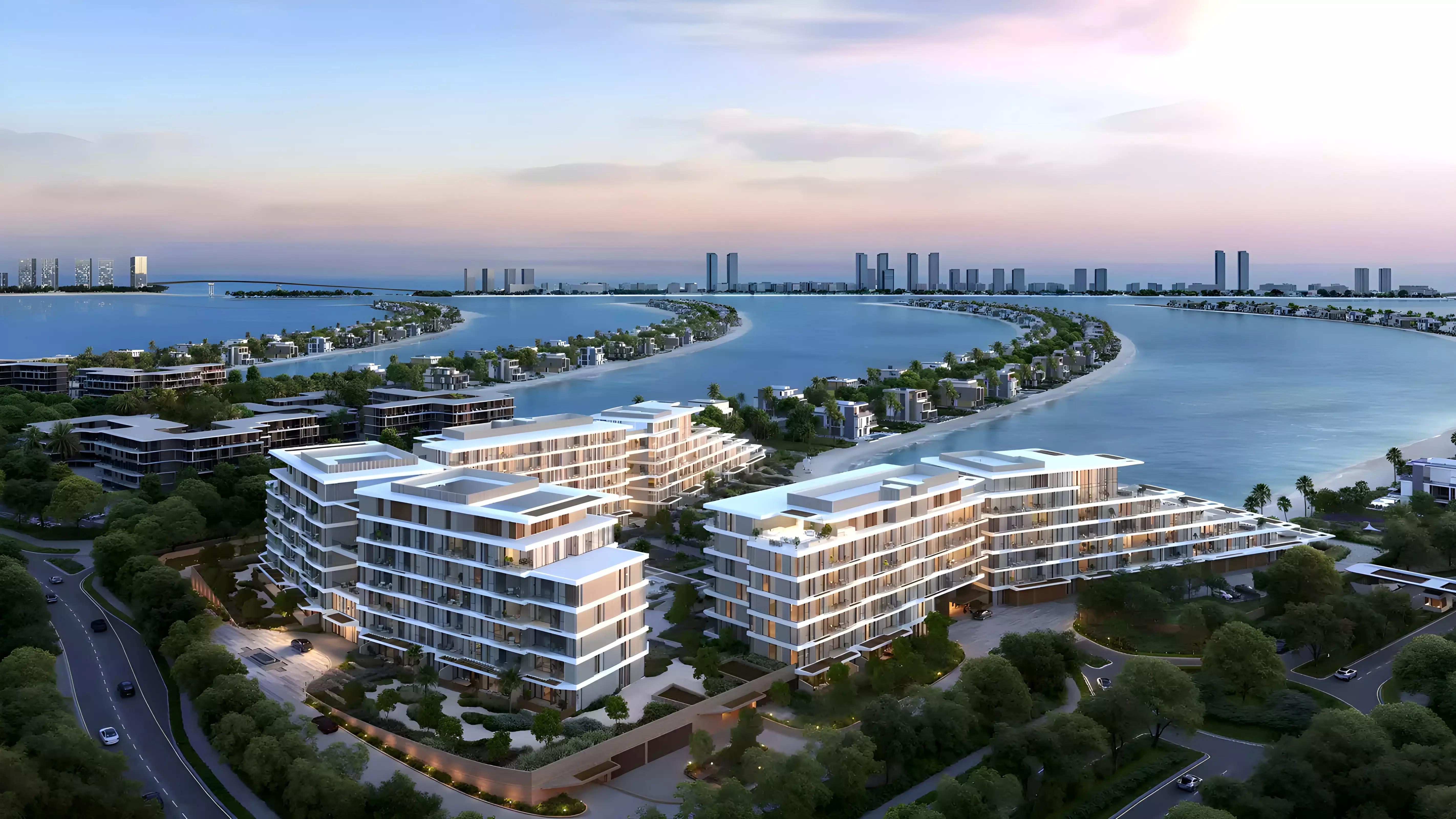 Palm Central Private Residences exterior view on Frond M, Palm Jebel Ali, Dubai