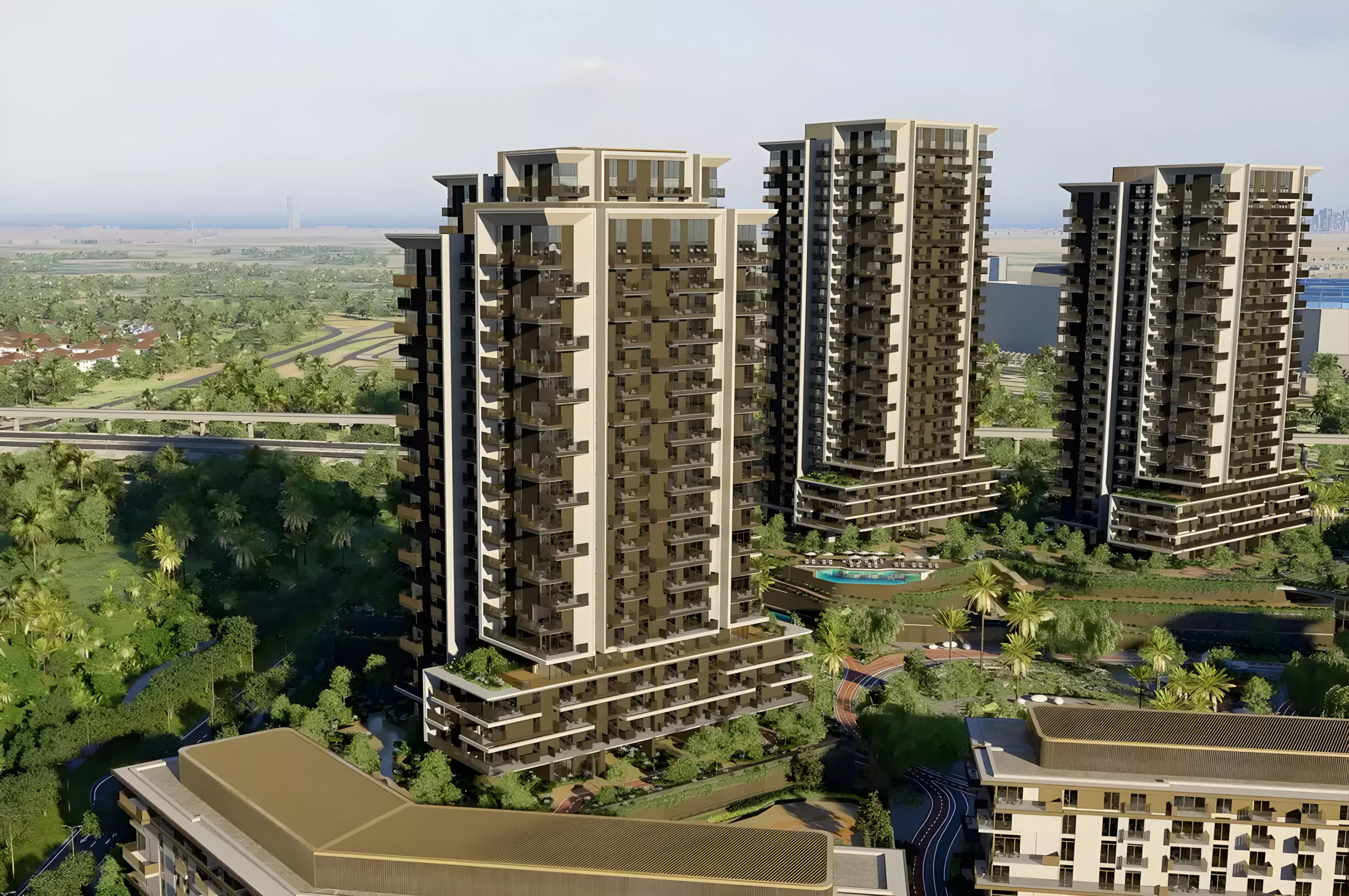 Neon Tower residential building view within Rise by Athlon 2 community