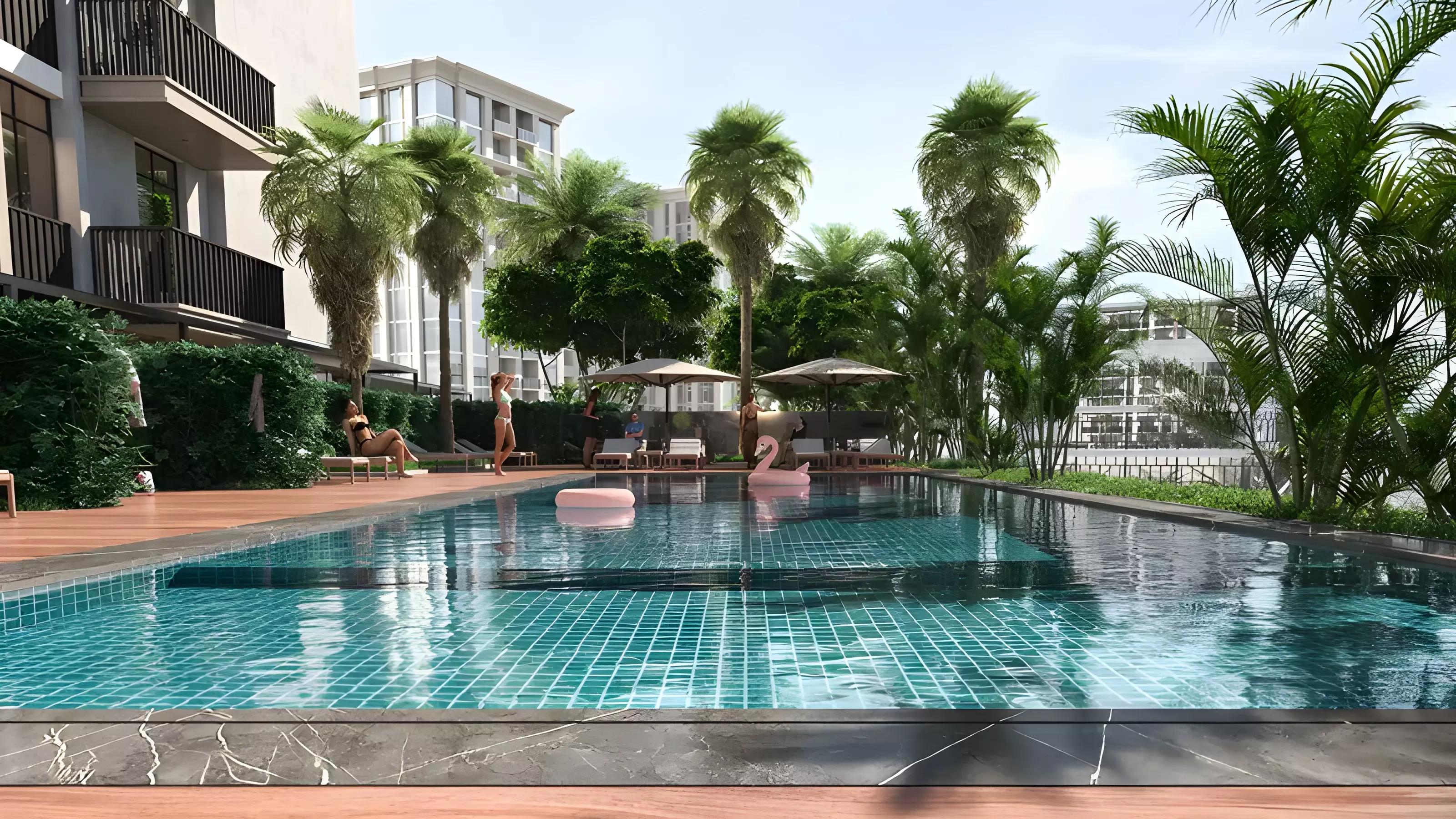 FH Residency landscaped garden and amenity area, JVT
