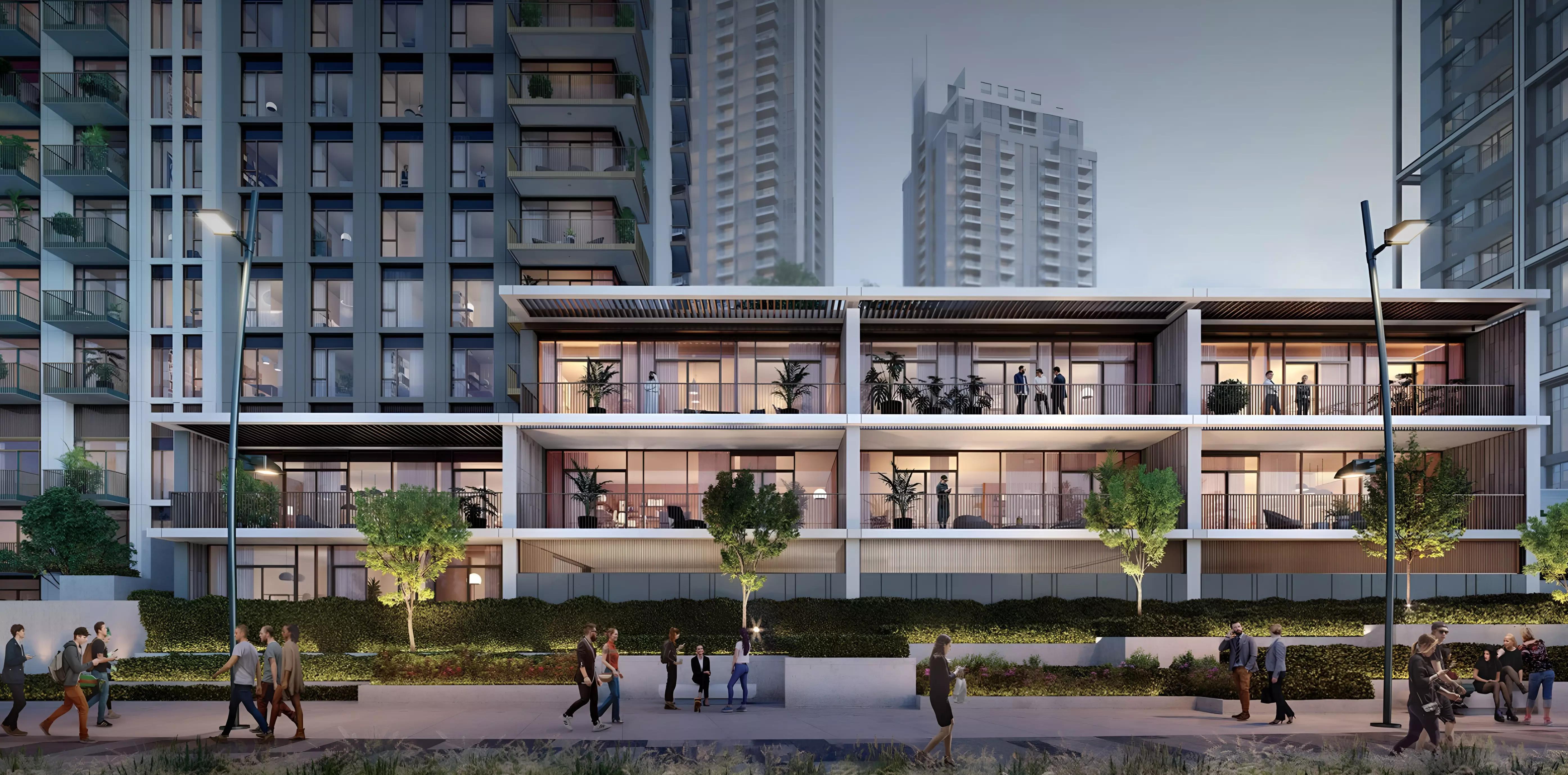 Creek Crescent community pool and lounge deck, Dubai Creek Harbour